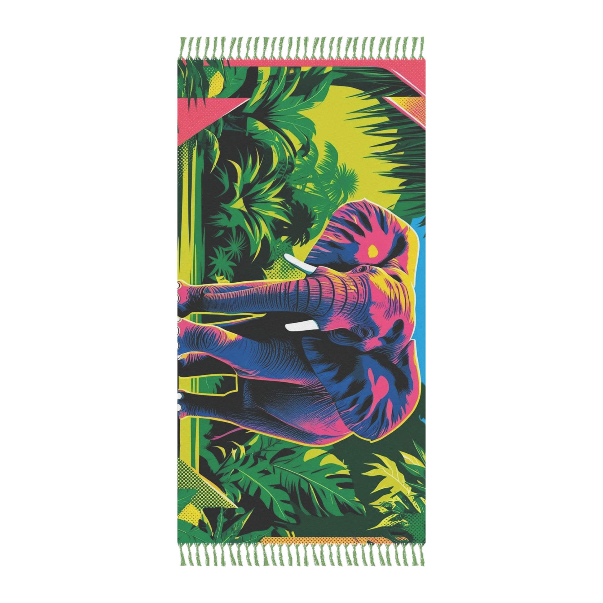 Bohemian Elephant Beach Towel - Vibrant Tropical Print, Perfect for Summer, Travel, Pool Days, Beach Parties, Gifts