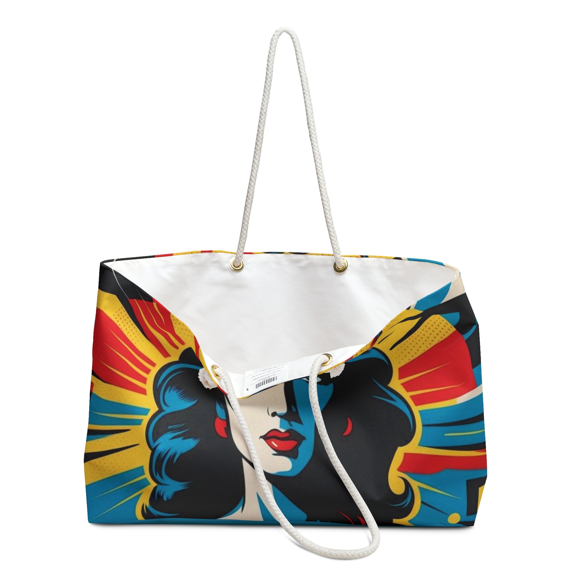 Empowered Heroine Weekender Bag, Retro Travel Tote, Beach Bag, Gym Bag, Stylish Luggage, Gift for Women