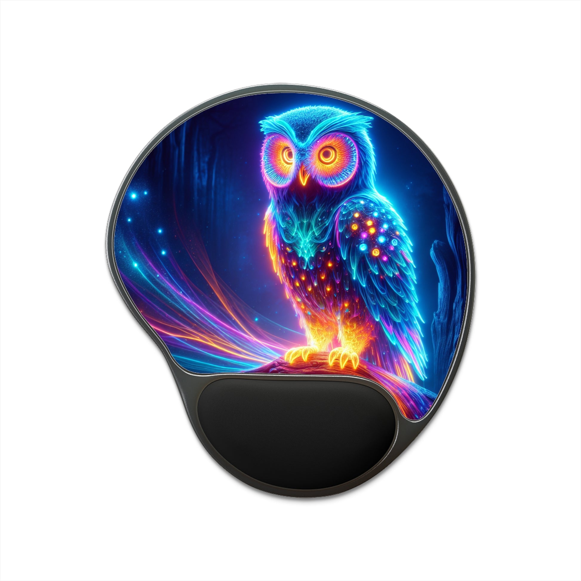 Neon Owl Mouse Pad with Wrist Rest | Colorful Desk Accessory for Gamers & Creatives | Unique Gift for Students, Home Office Decor, [...]