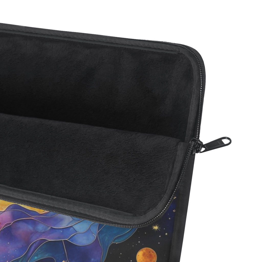 Stained Glass Spaceship Laptop Sleeve, Cosmic Art Case, Galaxy Printer, Unique Gift for Tech Lovers, Starry Night Accessory