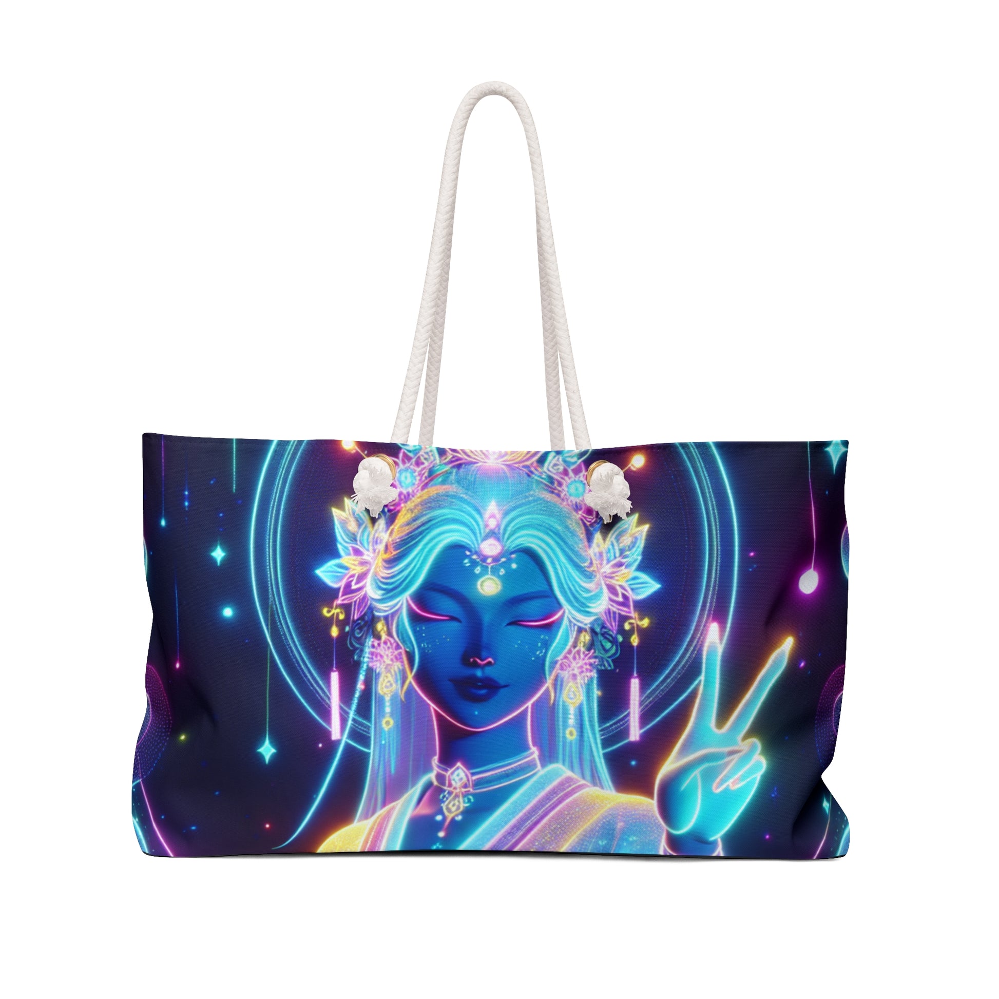 Mystical Glow Weekender Bag - Bright Boho Carryall for Travel, Yoga, Festivals, Beach Days, and Shopping