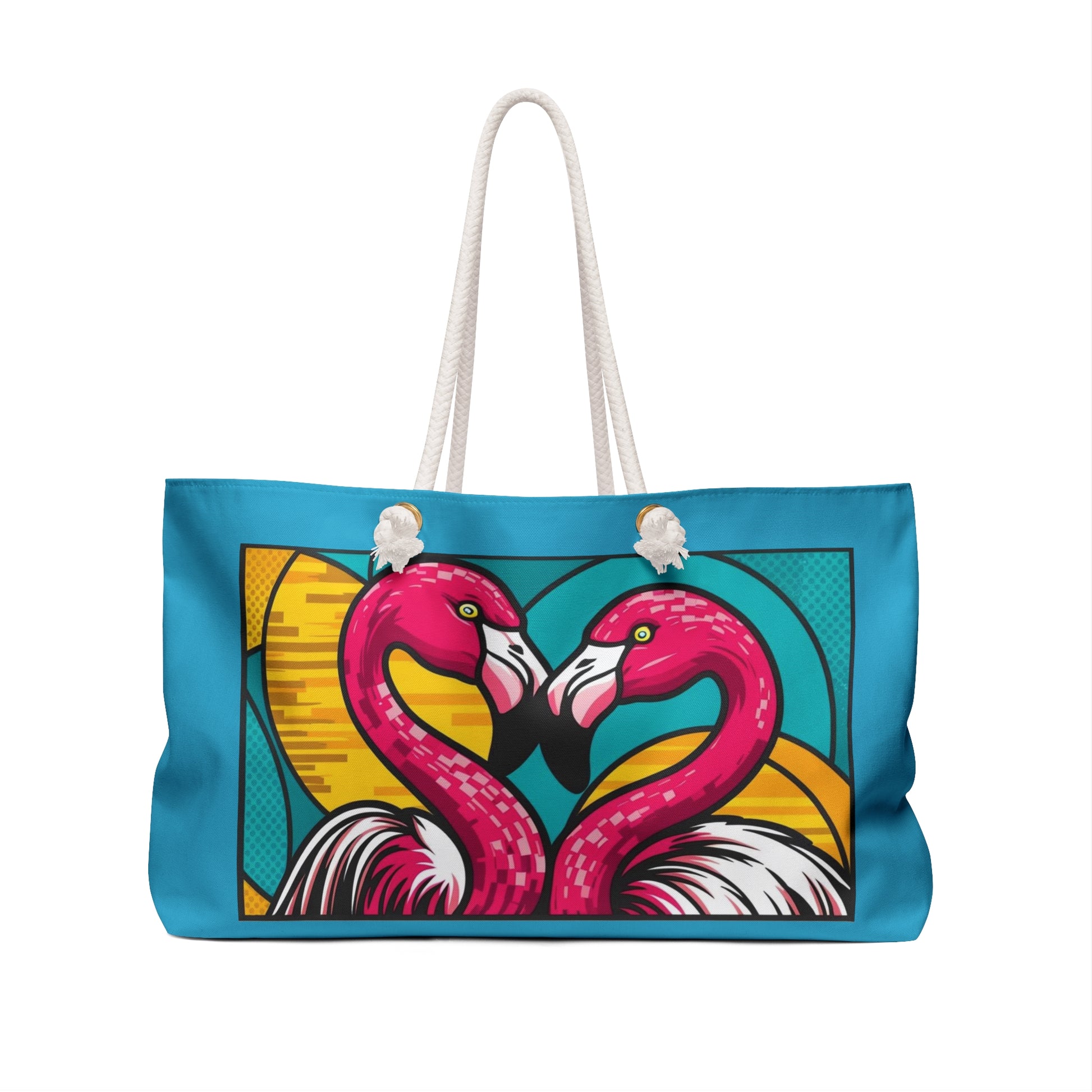 Vibrant Flamingo Pop Art Weekender Bag - Perfect for Travel, Beach Days, or Weekend Getaways, Summer Accessory, Vacation [...]