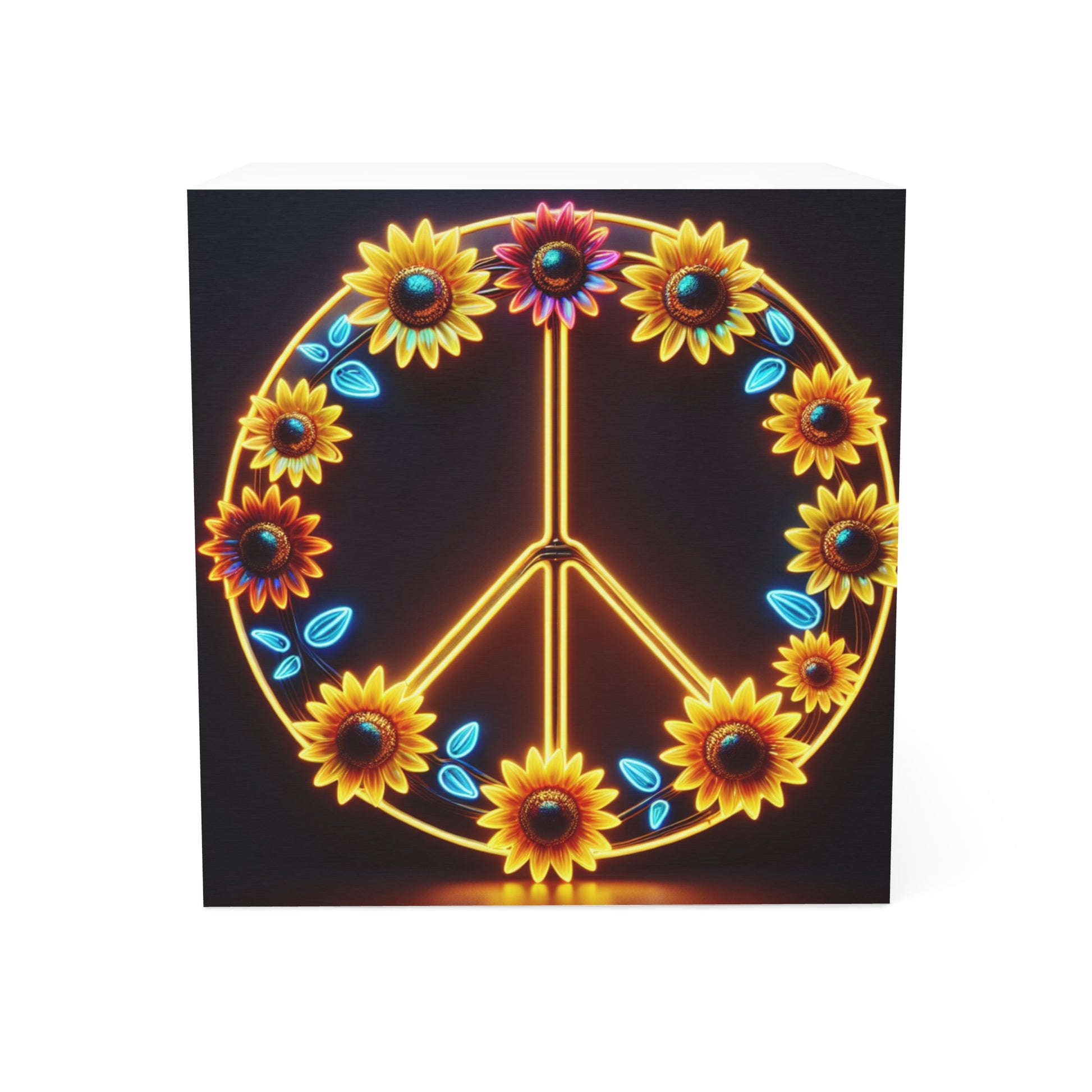 Floral Peace Note Cube – Positive Vibes Notepad, Desk Accessories for Students, Gift for Friends, Office Decor, Eco-Friendly Stationery