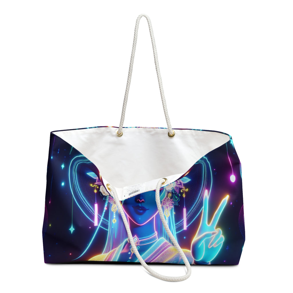 Mystical Glow Weekender Bag - Bright Boho Carryall for Travel, Yoga, Festivals, Beach Days, and Shopping