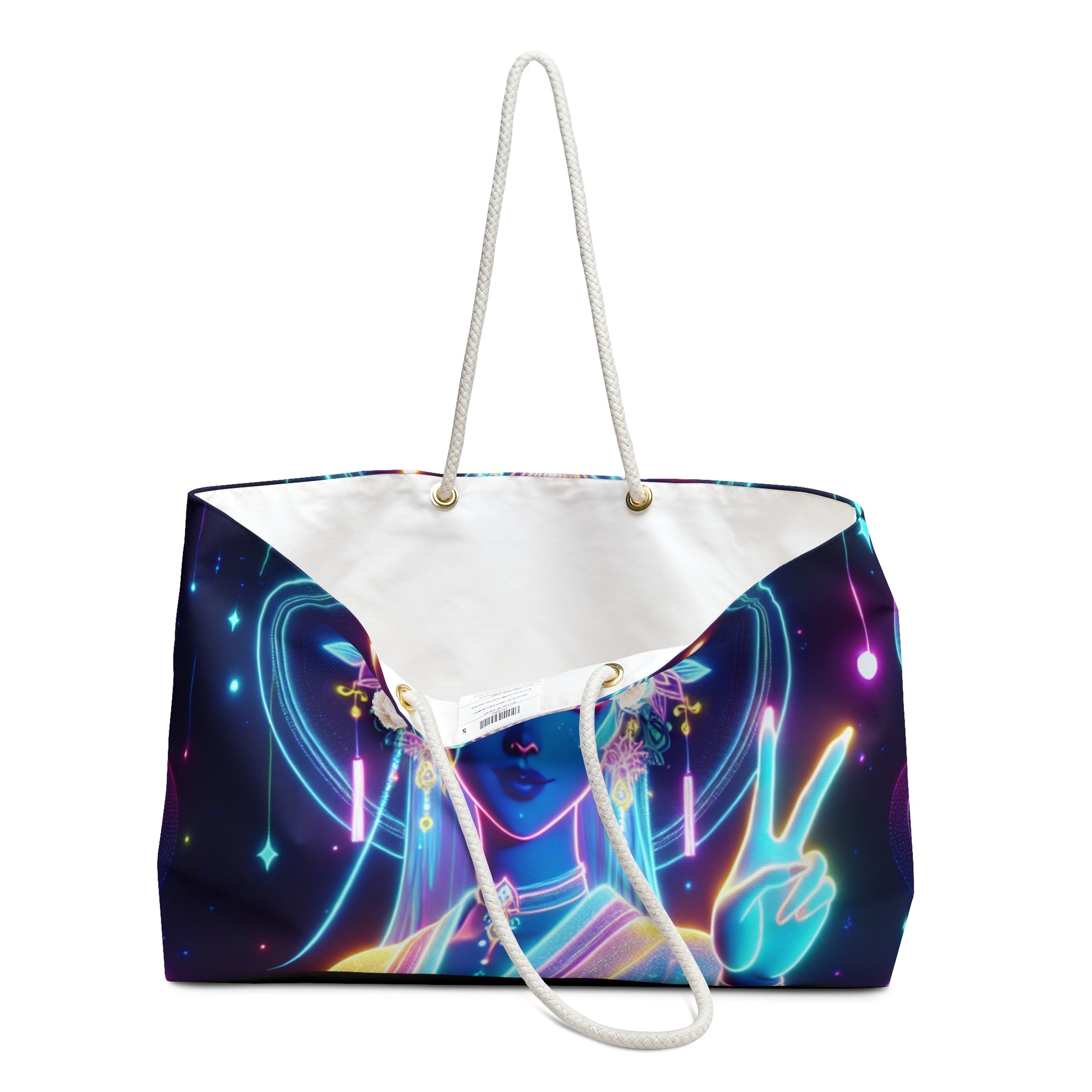 Mystical Glow Weekender Bag - Bright Boho Carryall for Travel, Yoga, Festivals, Beach Days, and Shopping