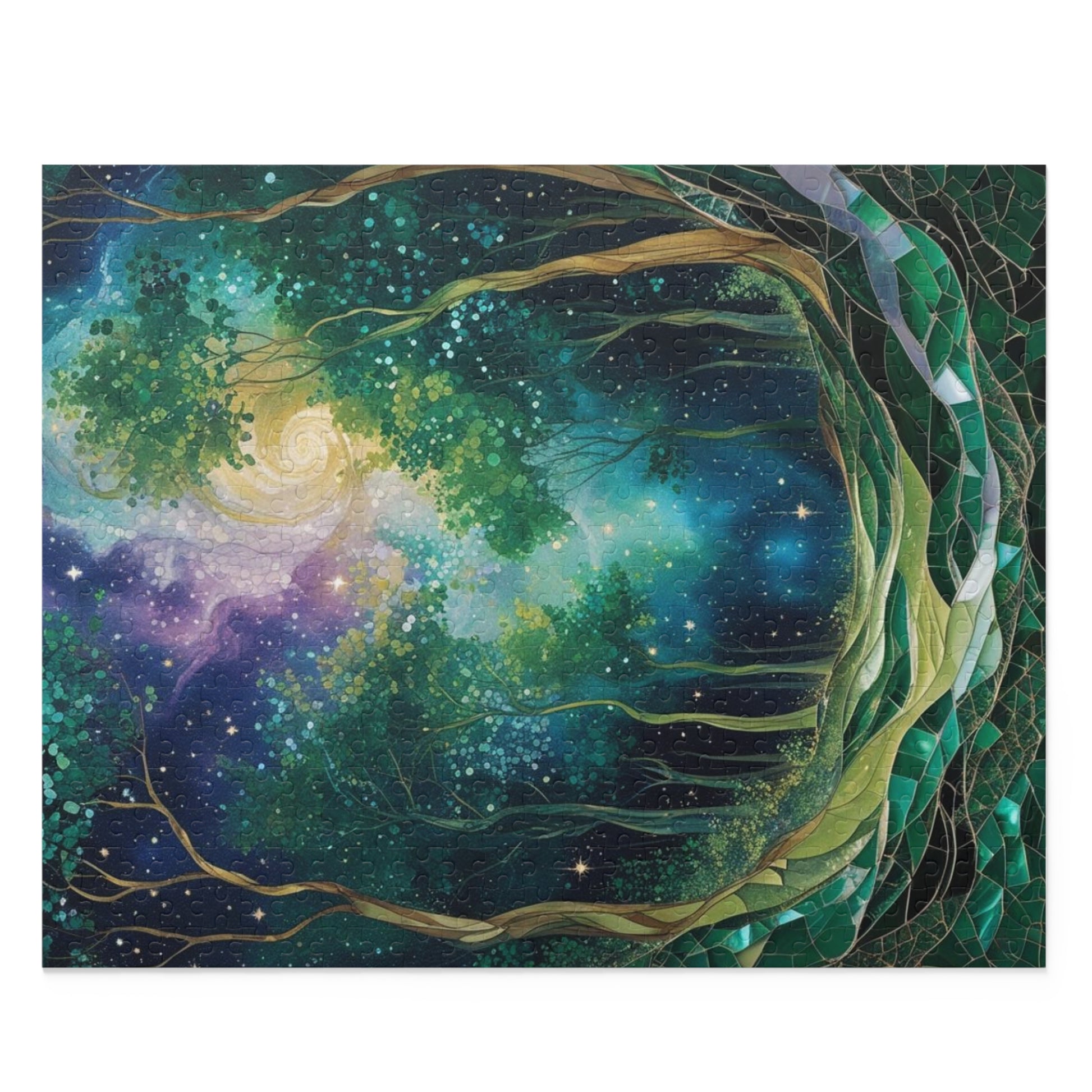 Galactic Forest Puzzle, 120-Piece, 252-Piece, 500-Piece, Starry Sky Artwork, Nature-Themed Game, Gift for Nature Lovers