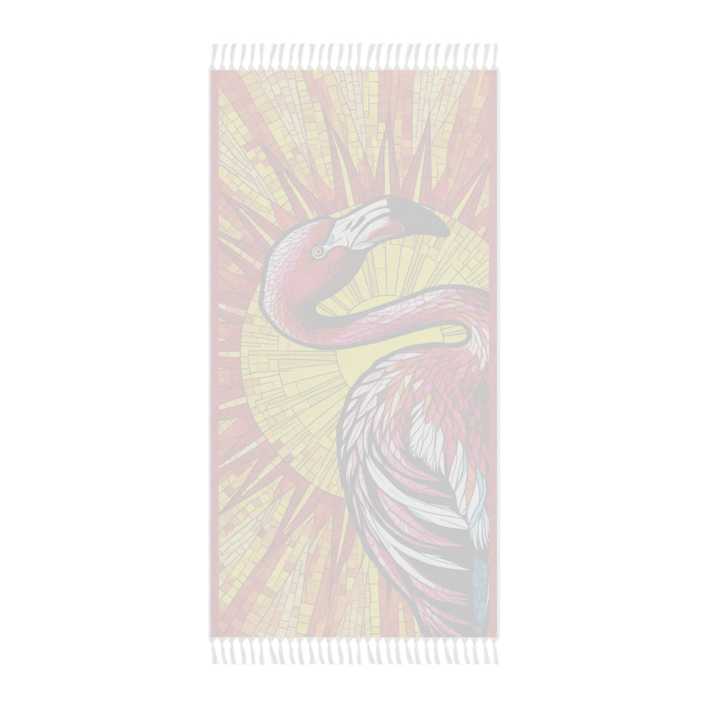 Vibrant Boho Beach Towel with Flamingo Design | Summer Pool Accessory, Picnic Blanket, Travel Towel, Gift for Beach Lovers, Tropical Home