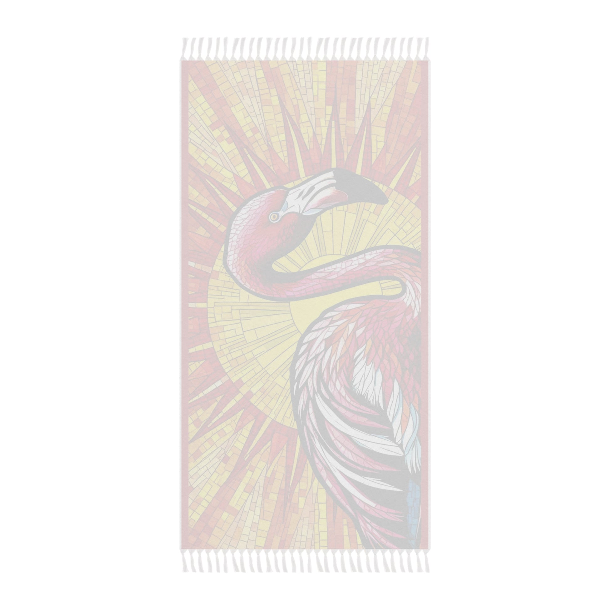 Vibrant Boho Beach Towel with Flamingo Design | Summer Pool Accessory, Picnic Blanket, Travel Towel, Gift for Beach Lovers, Tropical Home