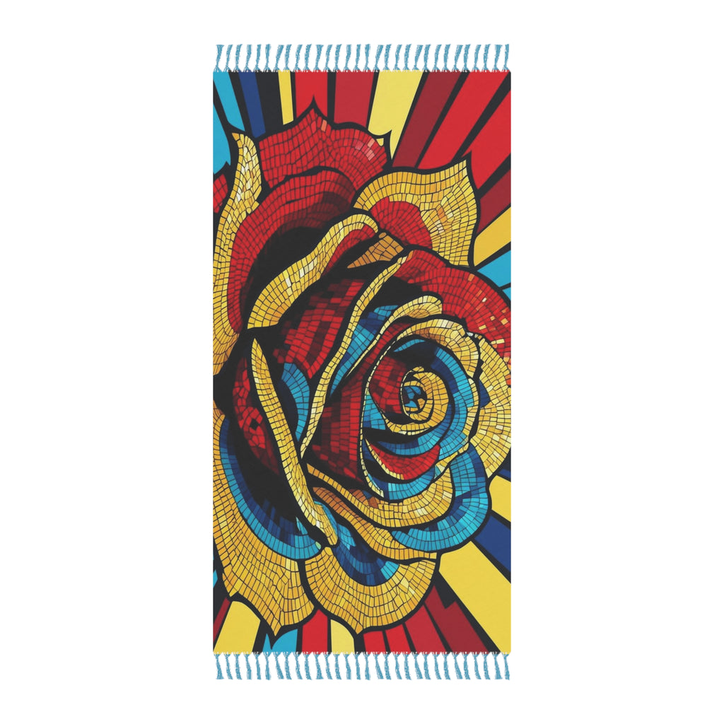 Boho Rose Beach Blanket | Colorful Bohemian Throw for Summer, Travel, Picnic, Festival, Beach Days