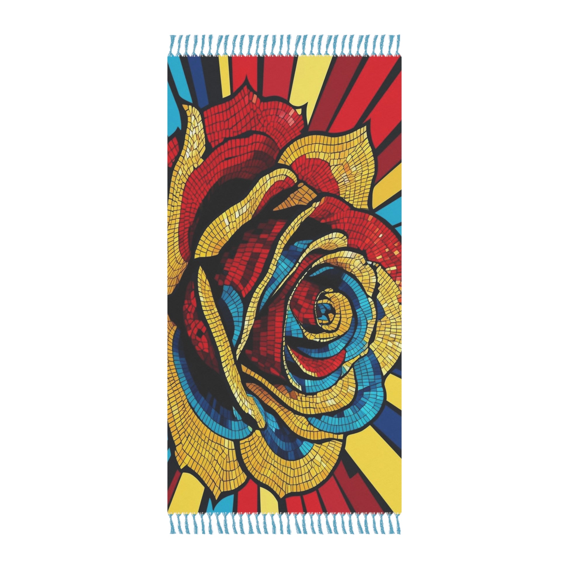 Boho Rose Beach Blanket | Colorful Bohemian Throw for Summer, Travel, Picnic, Festival, Beach Days