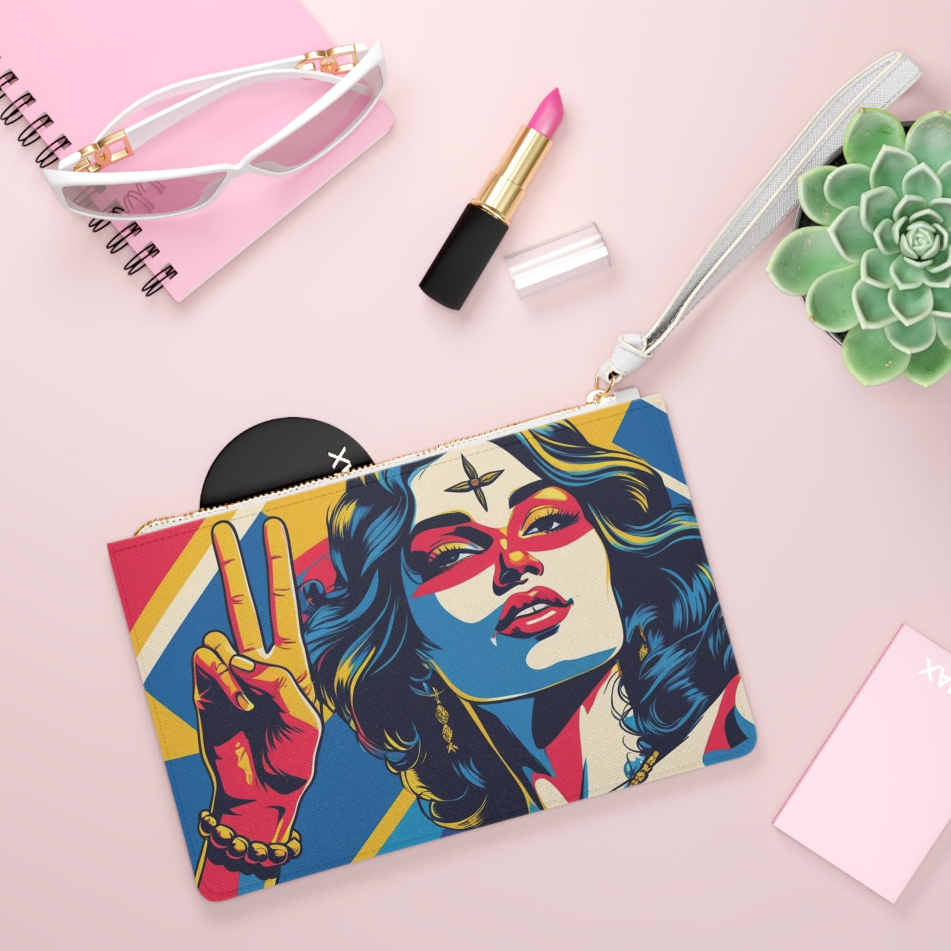 Vibrant Clutch Bag - Stylish Accessory for Festivals, Gifts, Everyday Use, Art Lovers, Statement Piece