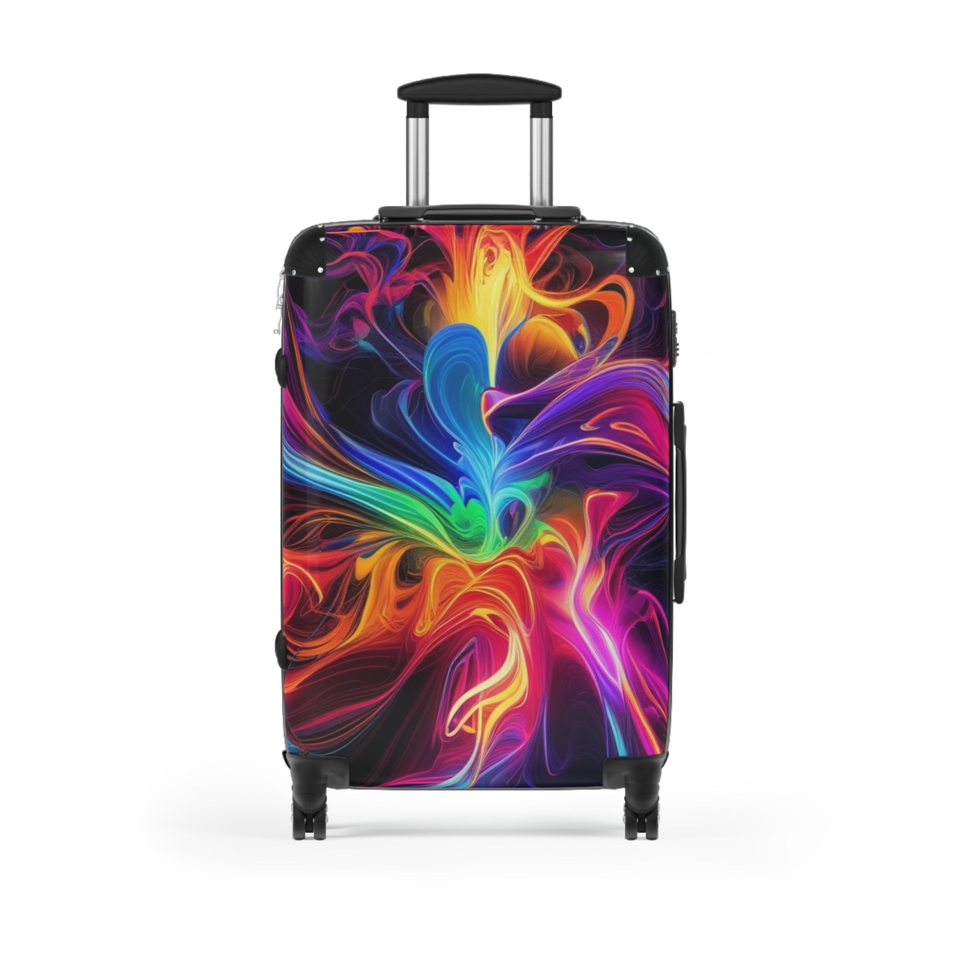 Vibrant Swirl Suitcase | Colorful Hard Shell Luggage, Travel Bag for Adventure Lovers, Festival Ready, Vibrant Travel Gear