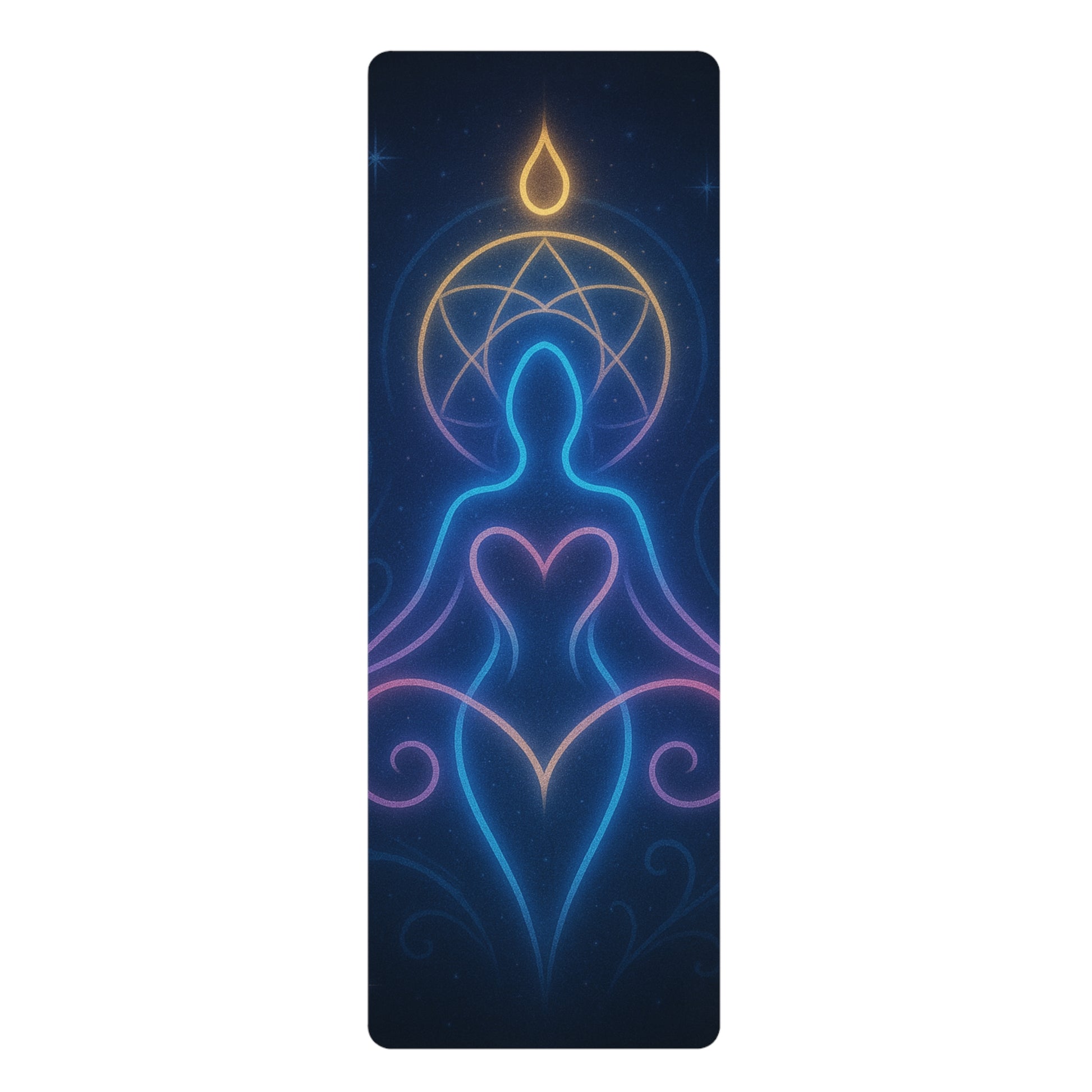 Enchanting Rubber Yoga Mat with Serene Goddess Design, Perfect for Yoga, Meditation, Mindfulness, Gift for Wellness Lovers