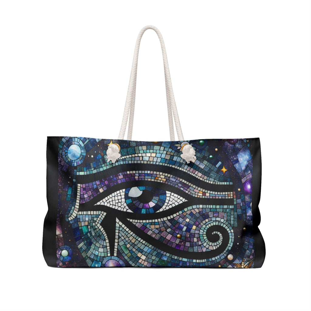 Mosaic Eye Weekender Bag, Boho Travel Tote, Beach Bag, Yoga Weekend Bag, Spiritual Gifts, Weekend Getaway Essentials, Carryall Carry-On Tote