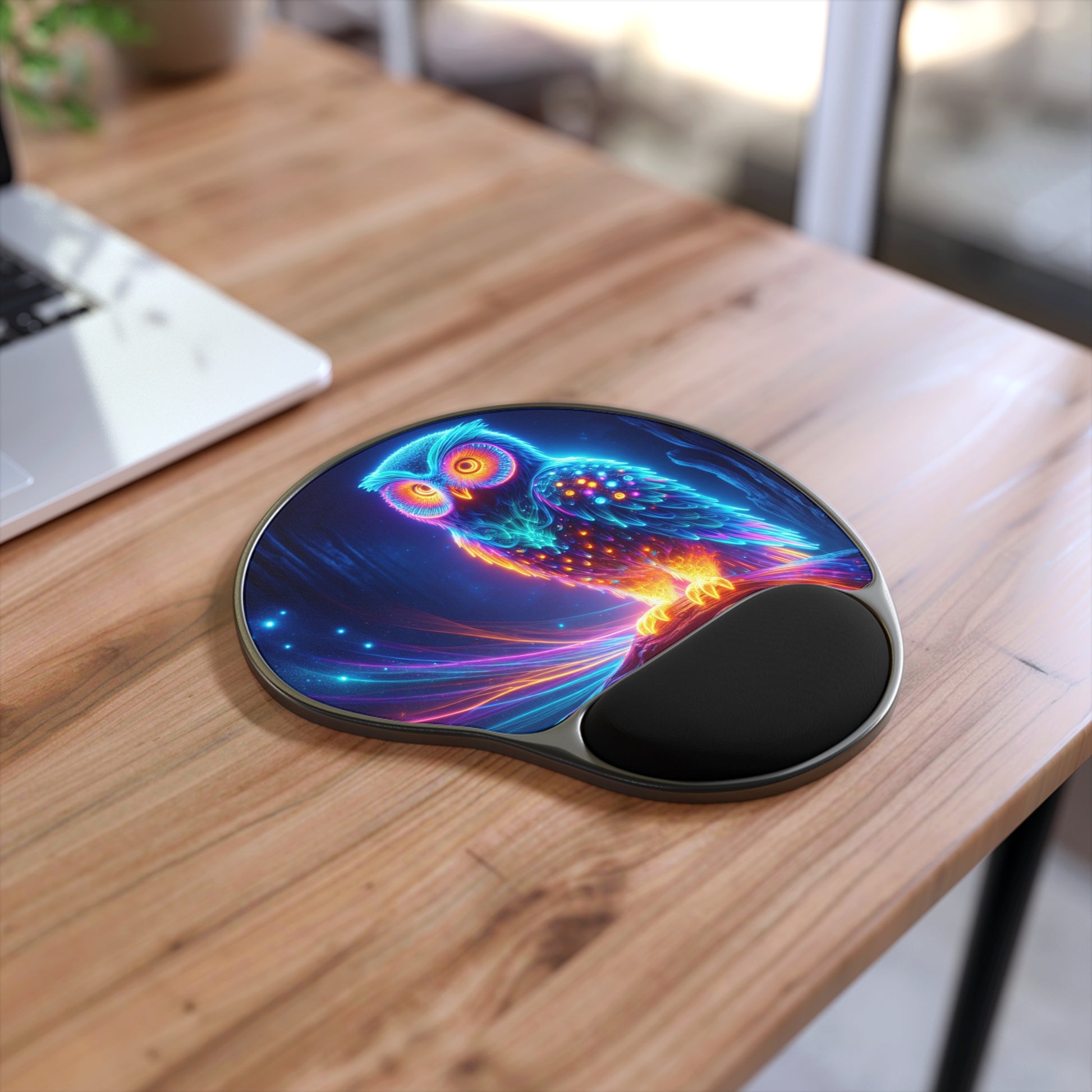 Neon Owl Mouse Pad with Wrist Rest | Colorful Desk Accessory for Gamers & Creatives | Unique Gift for Students, Home Office Decor, [...]