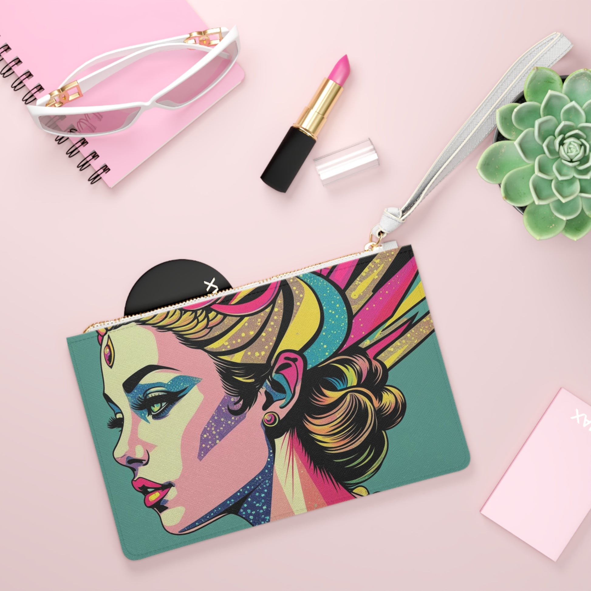 Colorful Art Clutch Bag - Boho Chic Purse, Vibrant Fashion Accessory, Gift for Her, Party Essential, Artist-Inspired Handbag