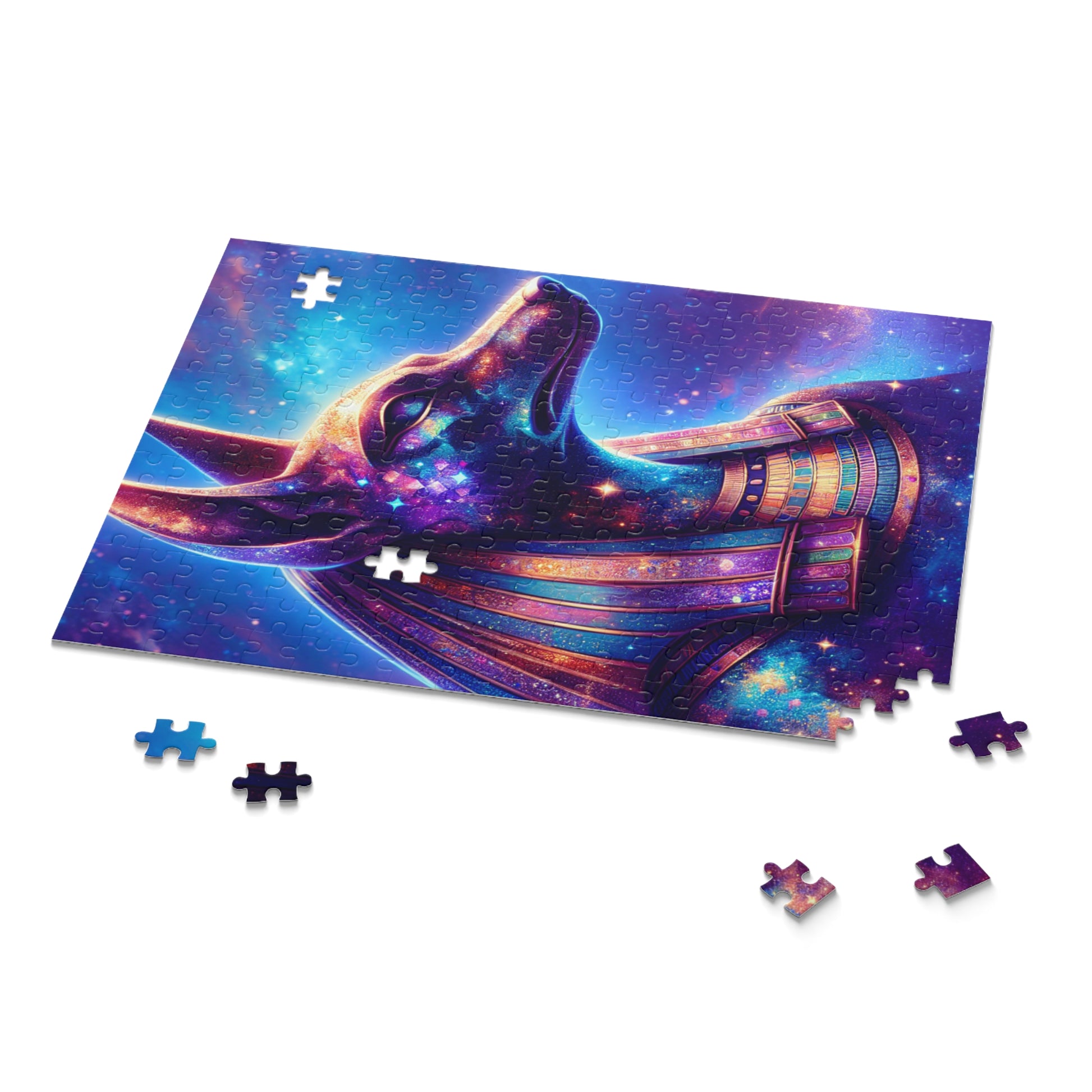 Cosmic Anubis Puzzle - 120/252/500-Piece, Celestial Dog Art, Great Gifts for Puzzle Lovers, Unique Home Decor, Perfect for Family Game Night