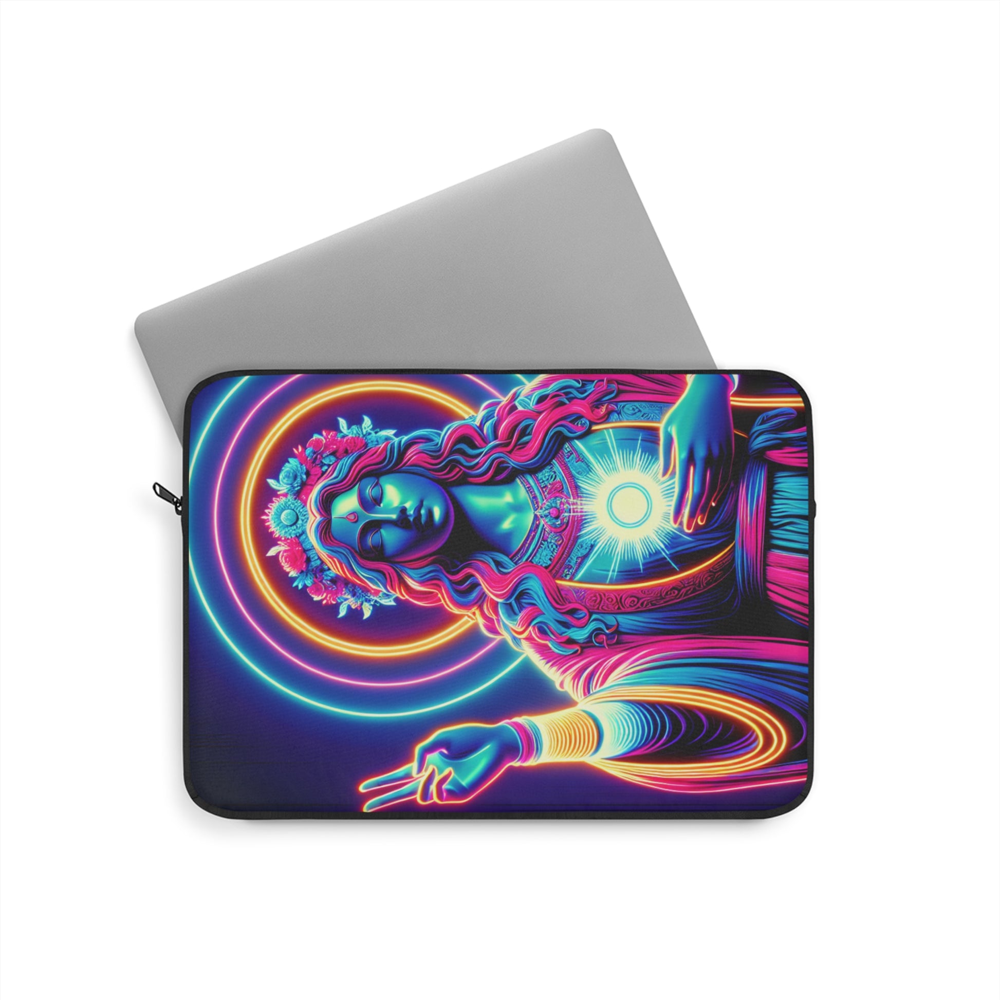 Vibrant Goddess Laptop Sleeve - Colorful Tech Cover, Boho Decor, Gift for Her, Festival Ready, Art Lover's Accessory