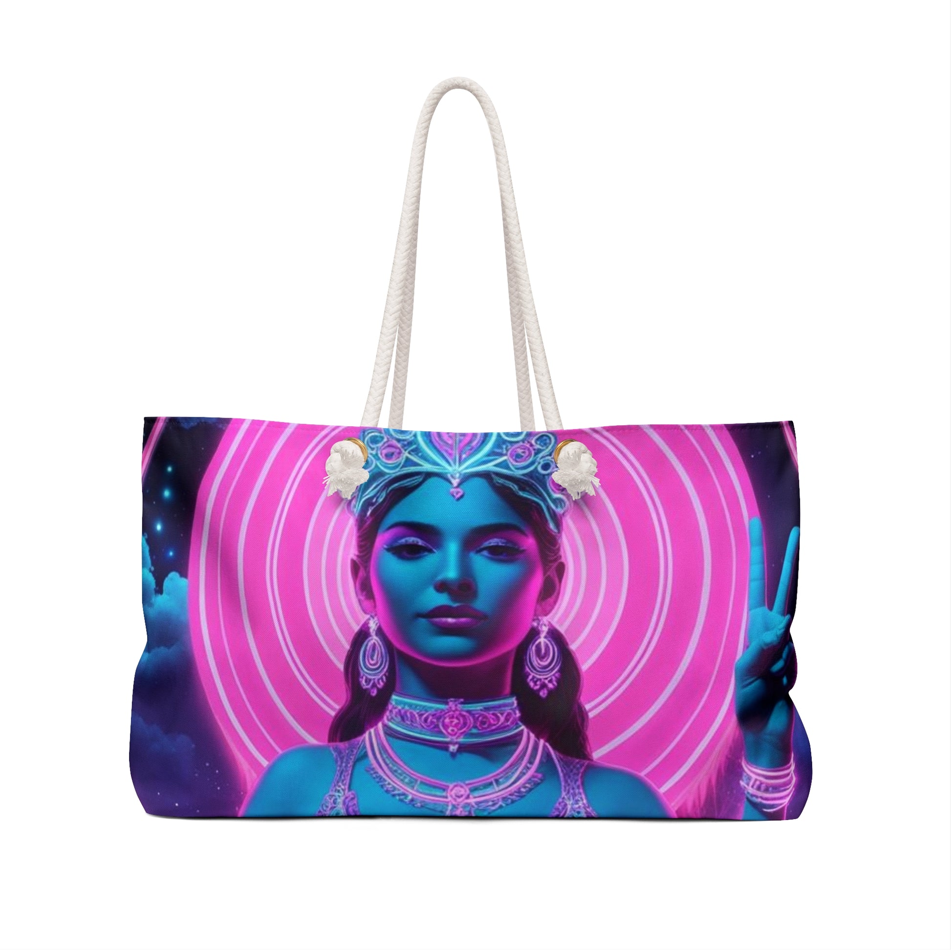 Vibrant Goddess Weekender Bag, Boho Chic Tote, Travel Bag, Festival Gear, Spiritual Retreat Essential, Perfect Gift for Her