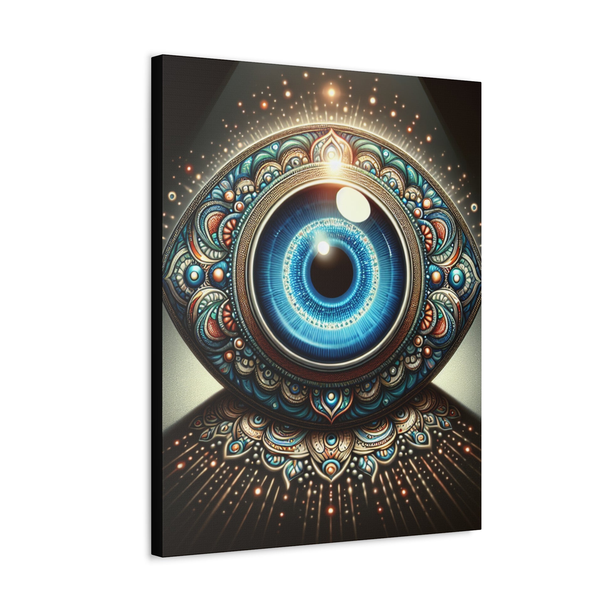 Mystical Eye Stretched Canvas Art, Boho Wall Decor, Ethereal Home Decor, Unique Gift for Art Lovers, Spiritual Wall Art