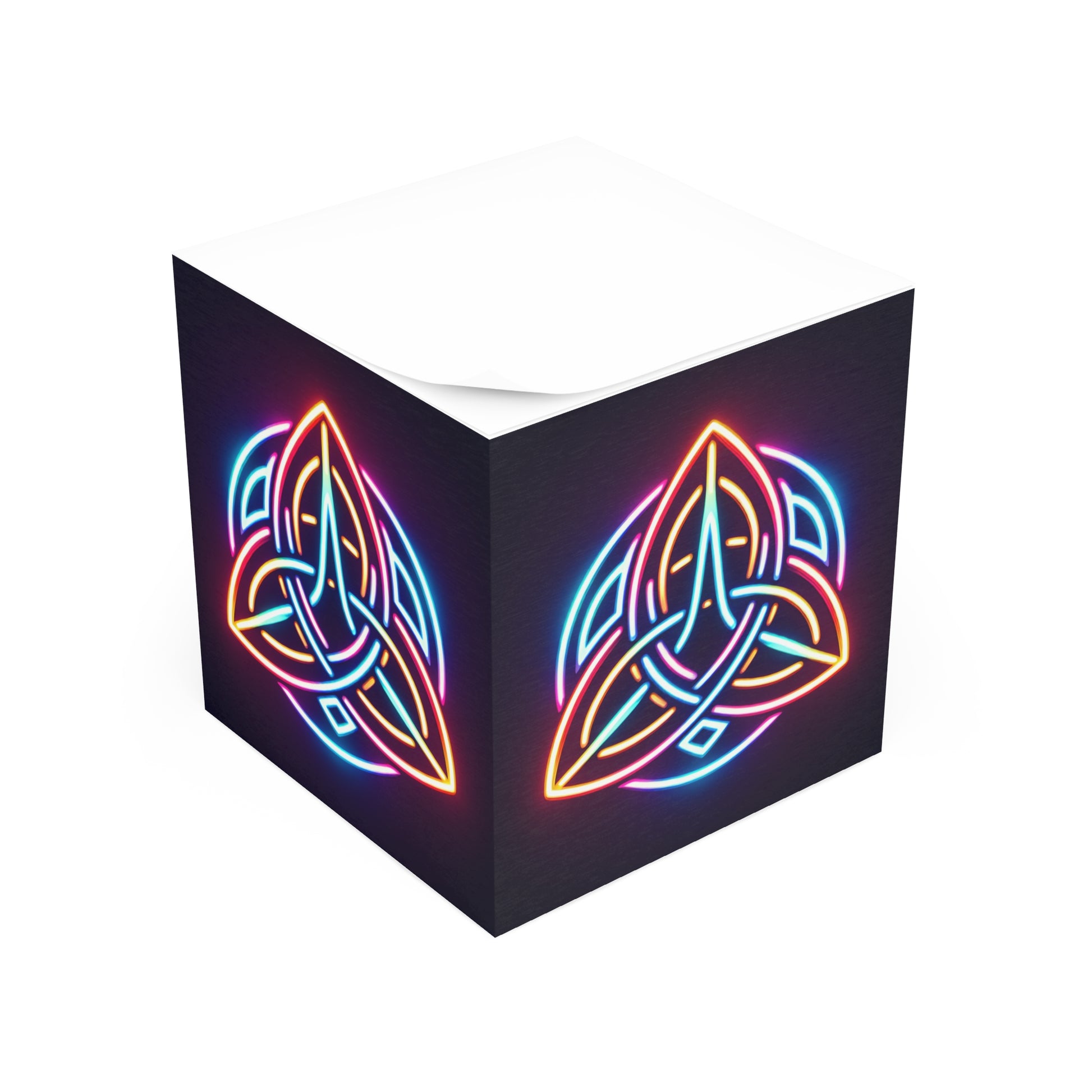 Neon Trinity Note Cube - Inspirational Sticky Note Pad, Desk Organizer, Colorful Gift, Office Decor, Creativity Booster