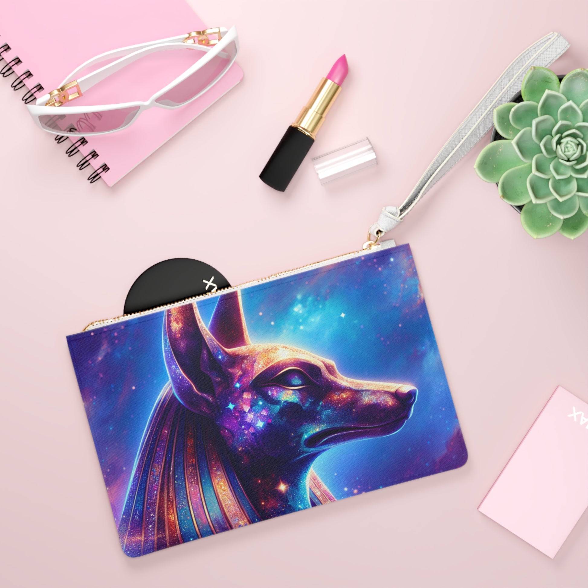 Cosmic Anubis Clutch Bag – Egyptian Mythology Accessory, Perfect for Festivals, Parties, Gifts, and Daily Use
