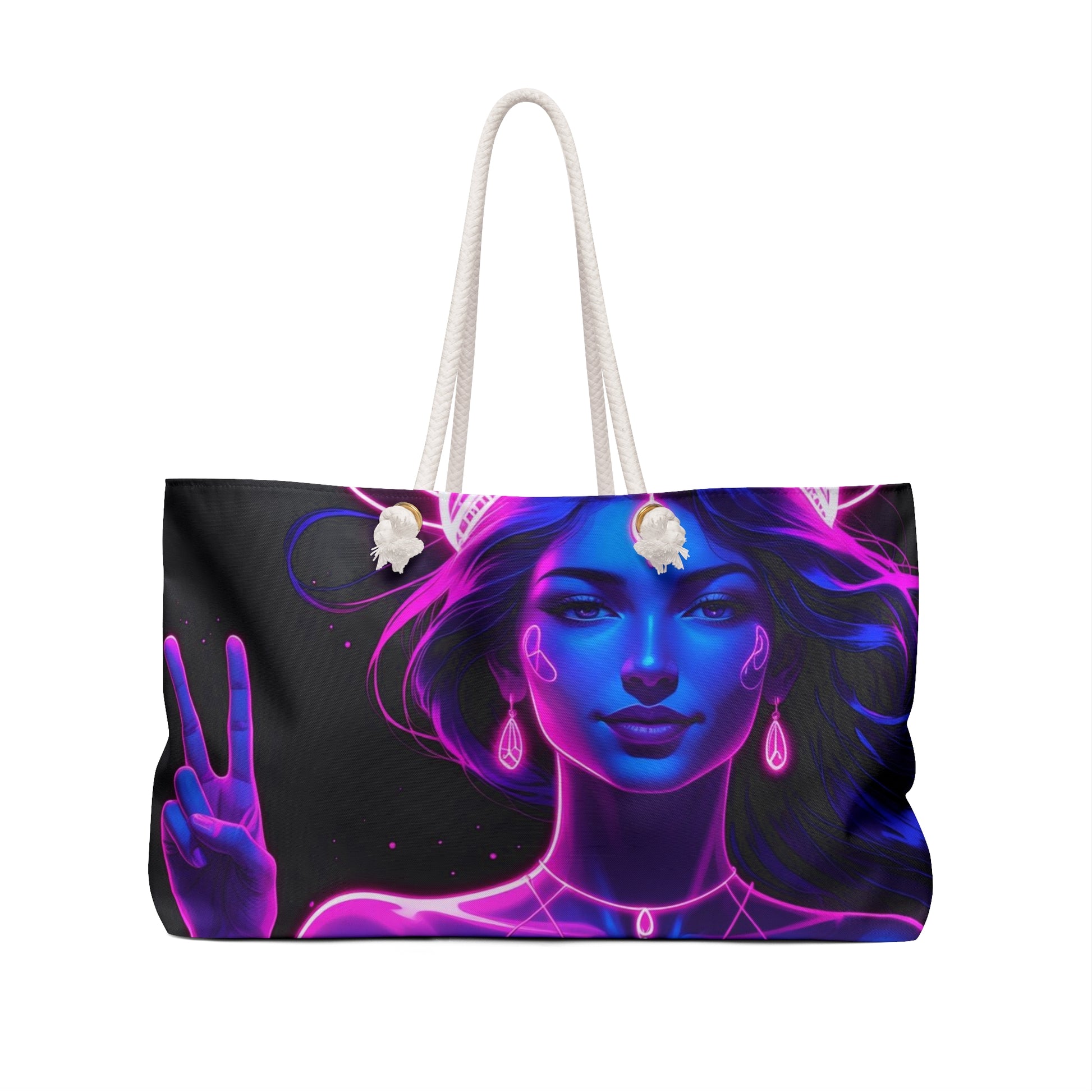 Vibrant Goddess Weekender Bag - Boho Travel Tote, Festival Bag, Beach Carryall, Stylish Overnight Bag, Gift for Travel Lovers