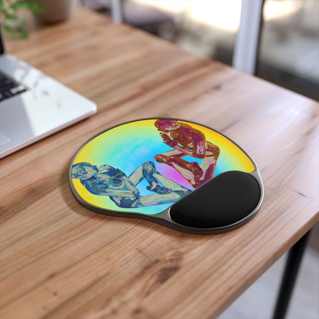 Vibrant Artistic Mouse Pad with Wrist Rest, Colorful Desk Accessory for Home Office, Unique Gift for Gamers, Artists, and Students