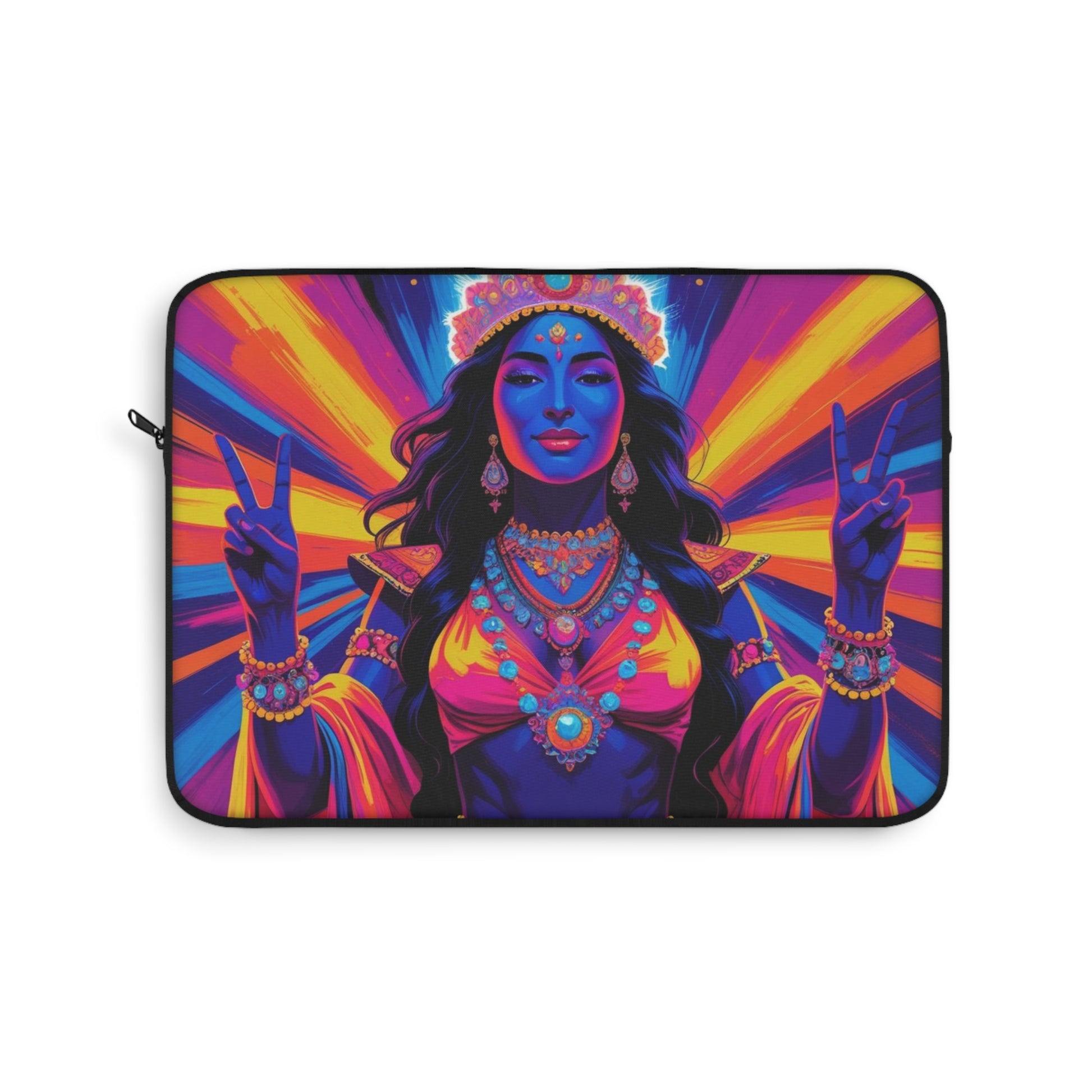 Vibrant Goddess Laptop Sleeve, Bohemian Tech Case, Colorful Artsy Computer Sleeve, Festive Laptop Bag, Unique Gift for Her