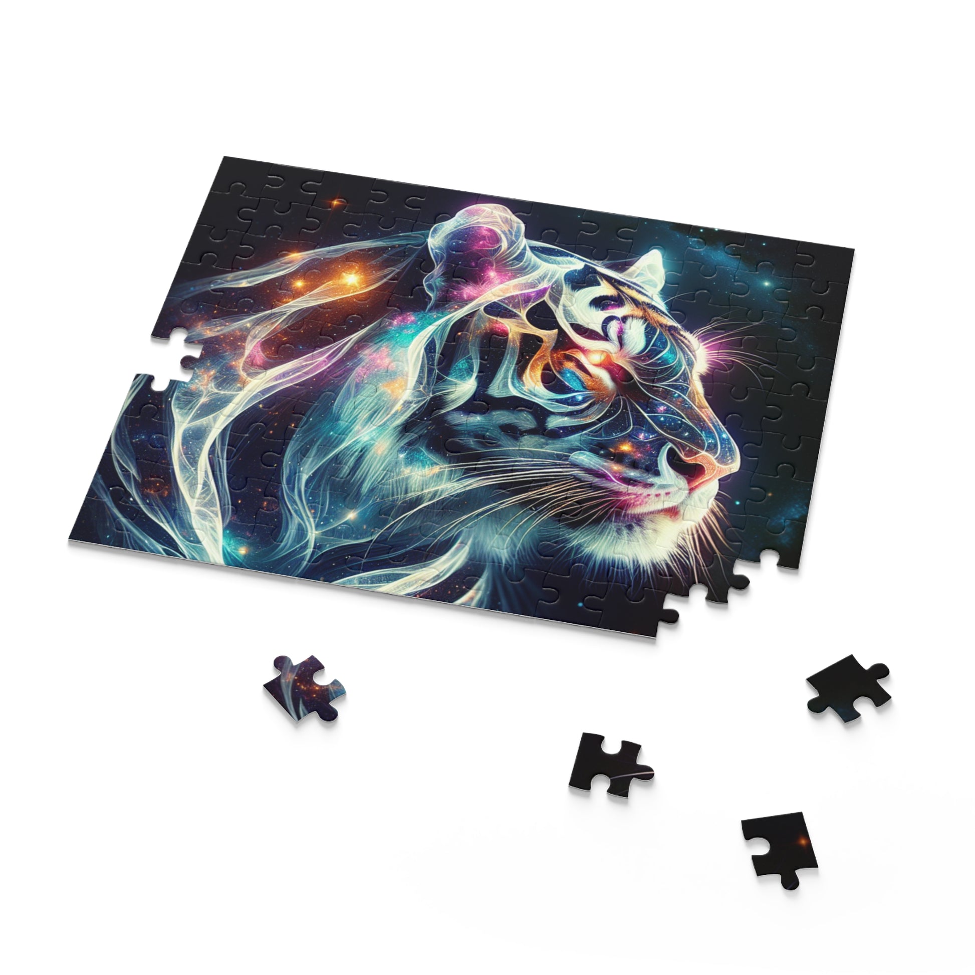 Cosmic Tiger Puzzle - 120, 252, 500-Piece Jigsaw, Perfect for Animal Lovers, Home Decor, Family Game Night, Unique Gift