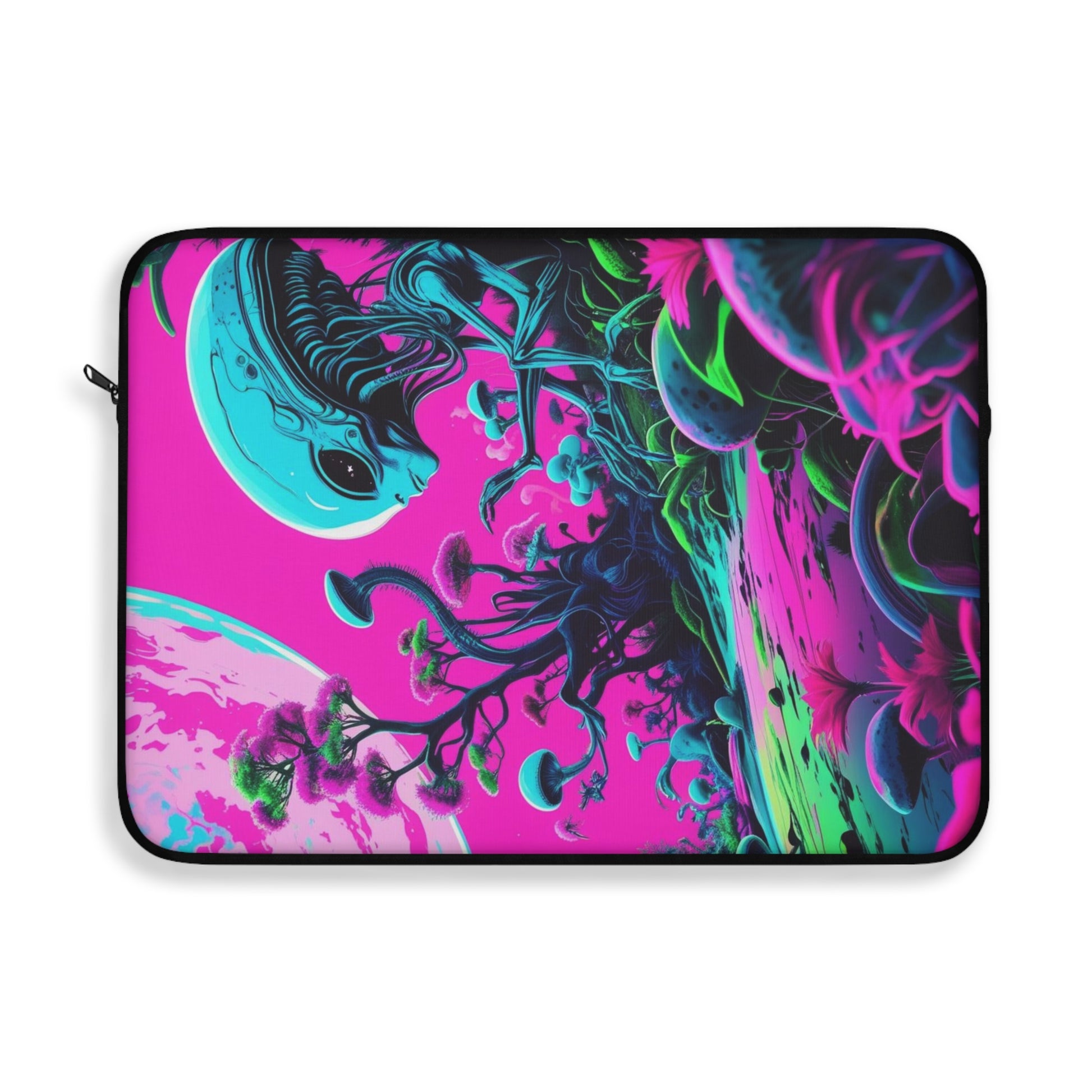 Vibrant Alien Laptop Sleeve, Trendy Tech Gift, Funky Space Design, Cool Accessories, Perfect for Sci-Fi Lovers