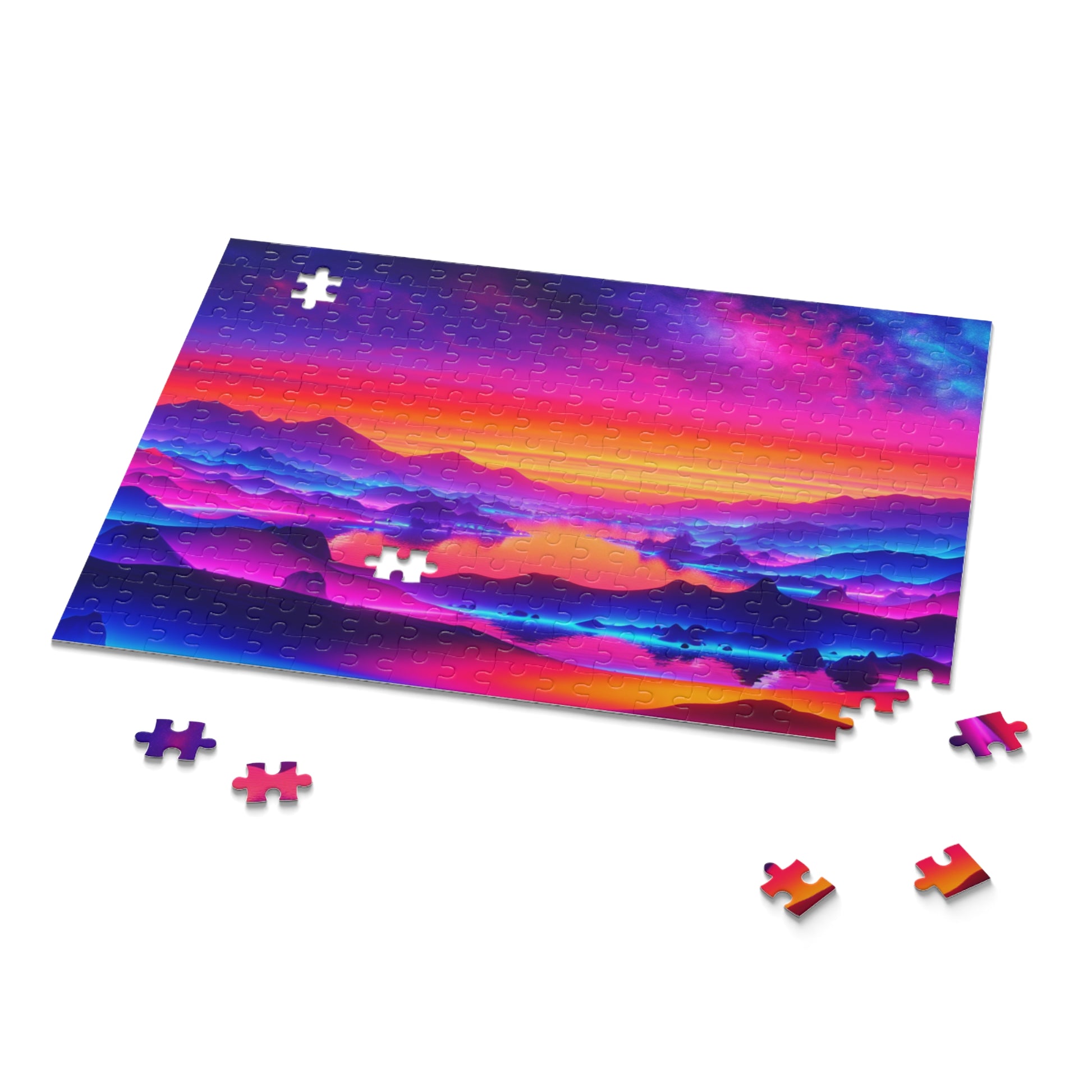 Colorful Sunset Puzzle | 120, 252, 500-Piece Puzzles for Relaxation, Gifts, Family Fun, Home Décor, Mindful Activities