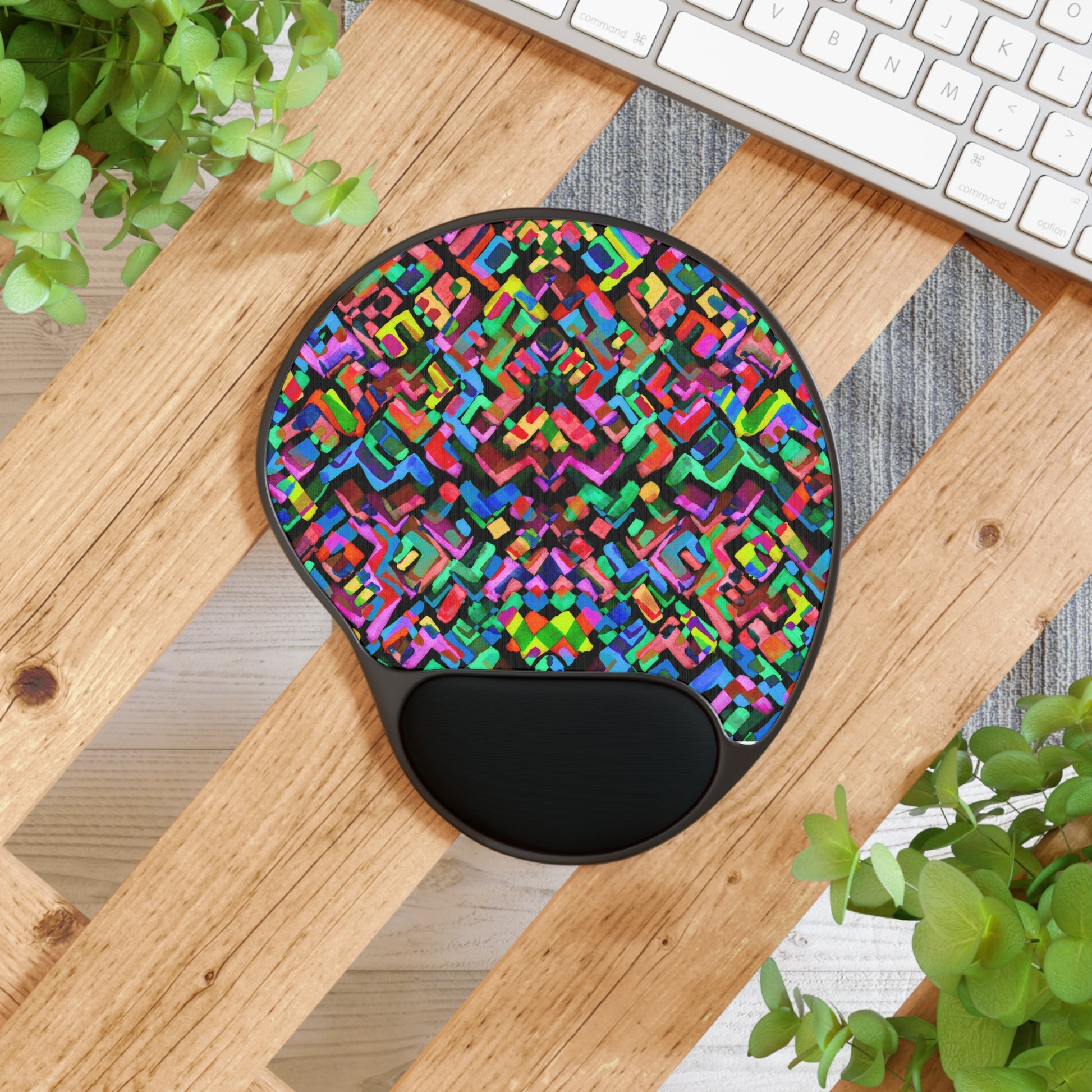 Colorful Mouse Pad With Wrist Rest, Vibrant Desk Accessory for Home Office, Gift for Gamers, Colorful Office Decor, Studio Accessories