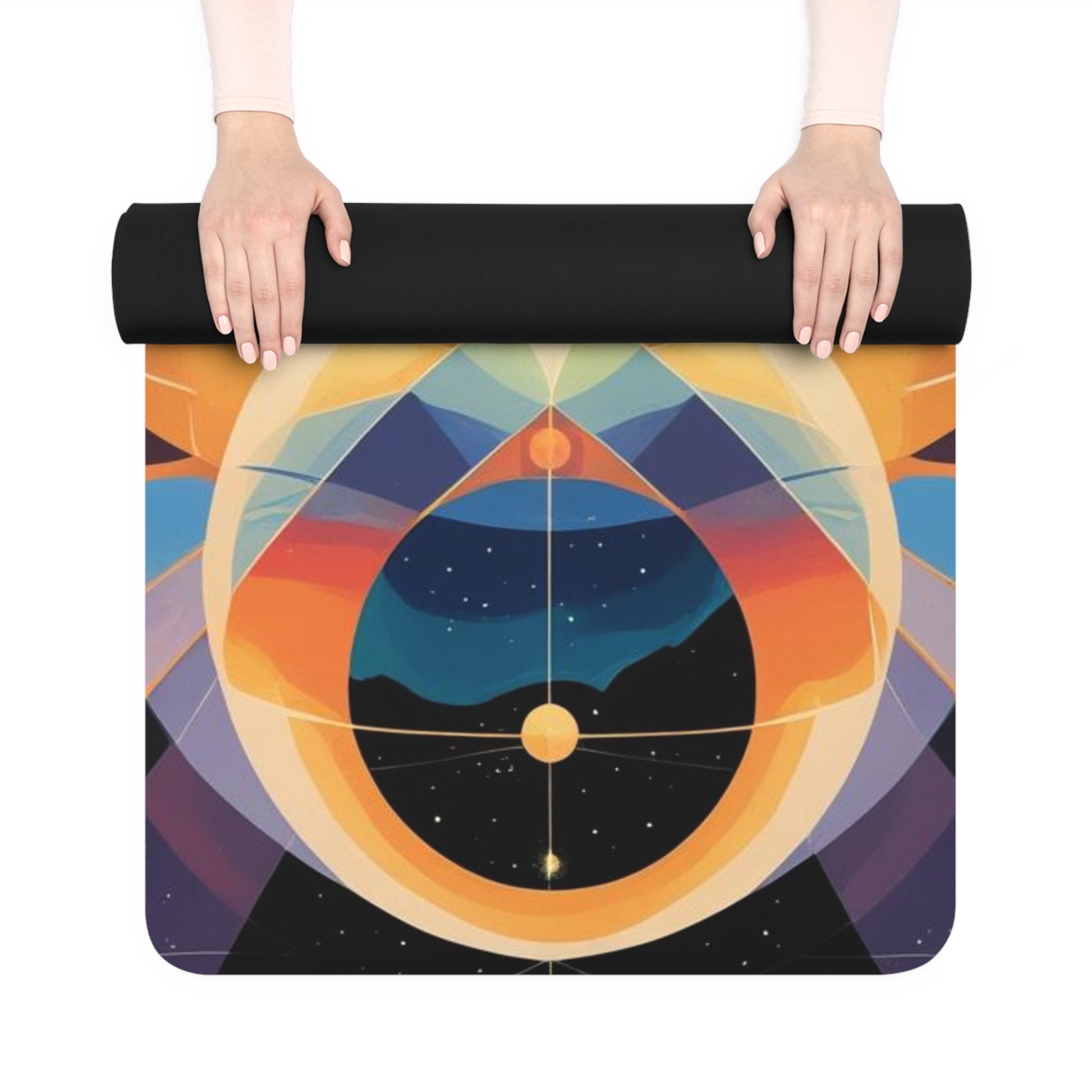 Galactic Rubber Yoga Mat | Cosmic Space Design for Home Practice, Meditation, Gift for Yogis, Fitness Enthusiasts, Outer Space Lovers