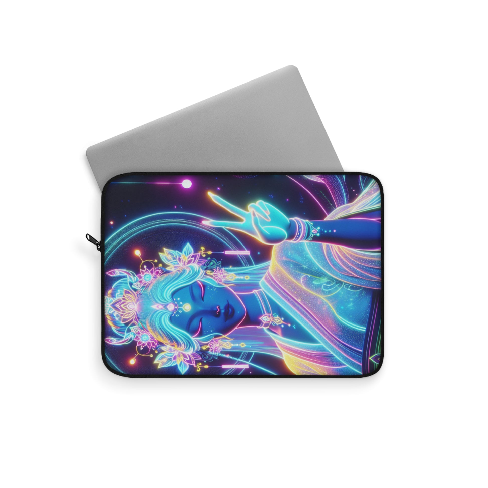 Vibrant Laptop Sleeve with Peaceful Goddess Design, Bohemian Tech Case, Flower Power Laptop Cover, Unique Gift for Creatives, Colorful [...]