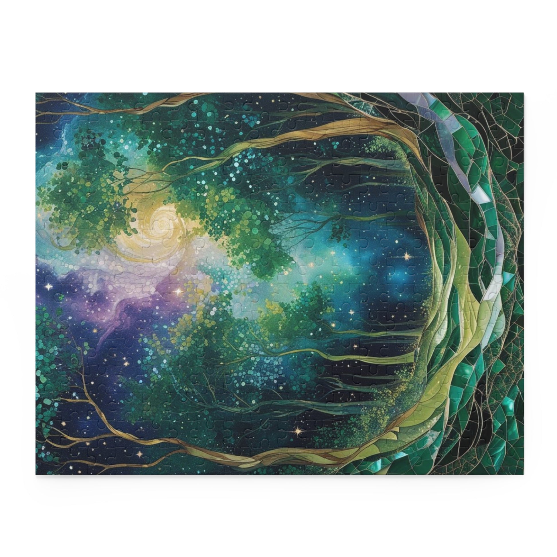 Galactic Forest Puzzle, 120-Piece, 252-Piece, 500-Piece, Starry Sky Artwork, Nature-Themed Game, Gift for Nature Lovers