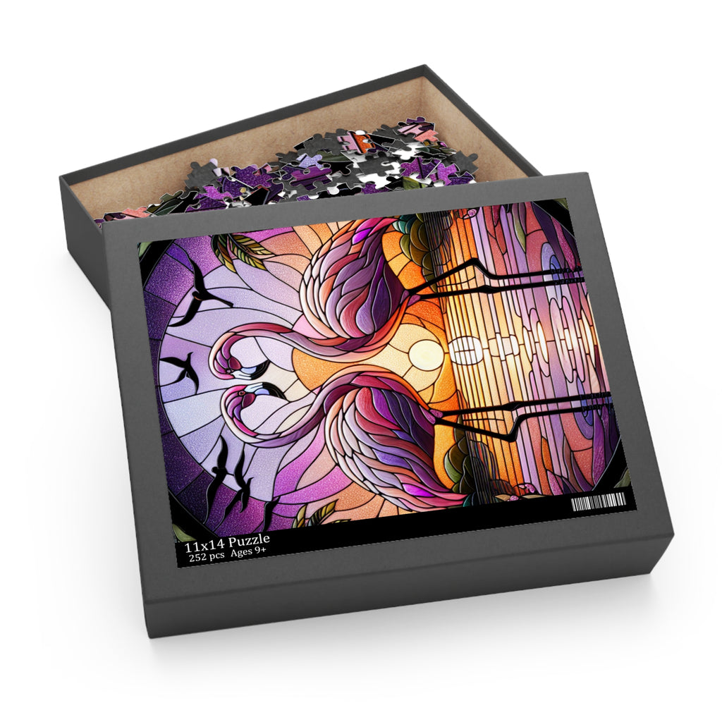 Romantic Flamingo Puzzle - Perfect for Couples, Family Nights, Gifts, Anniversaries, Home Decor, and more!