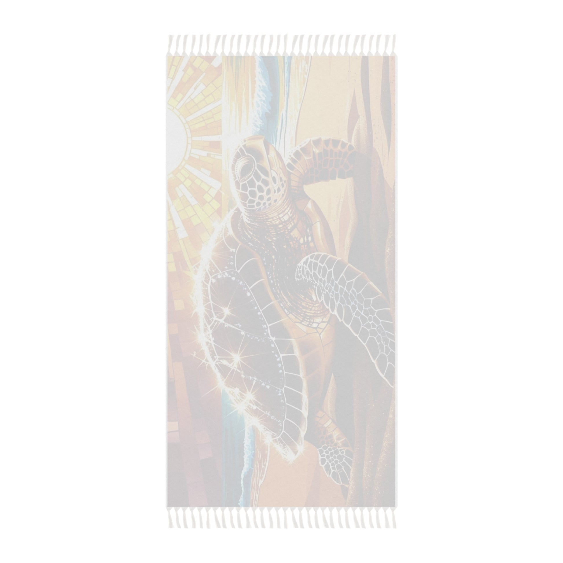 Boho Beach Towel with Turtle Design, Vibrant Summer Beach Blanket, Eco-Friendly Beach Accessory, Bohemian Home Decor, Gift for Ocean Lovers