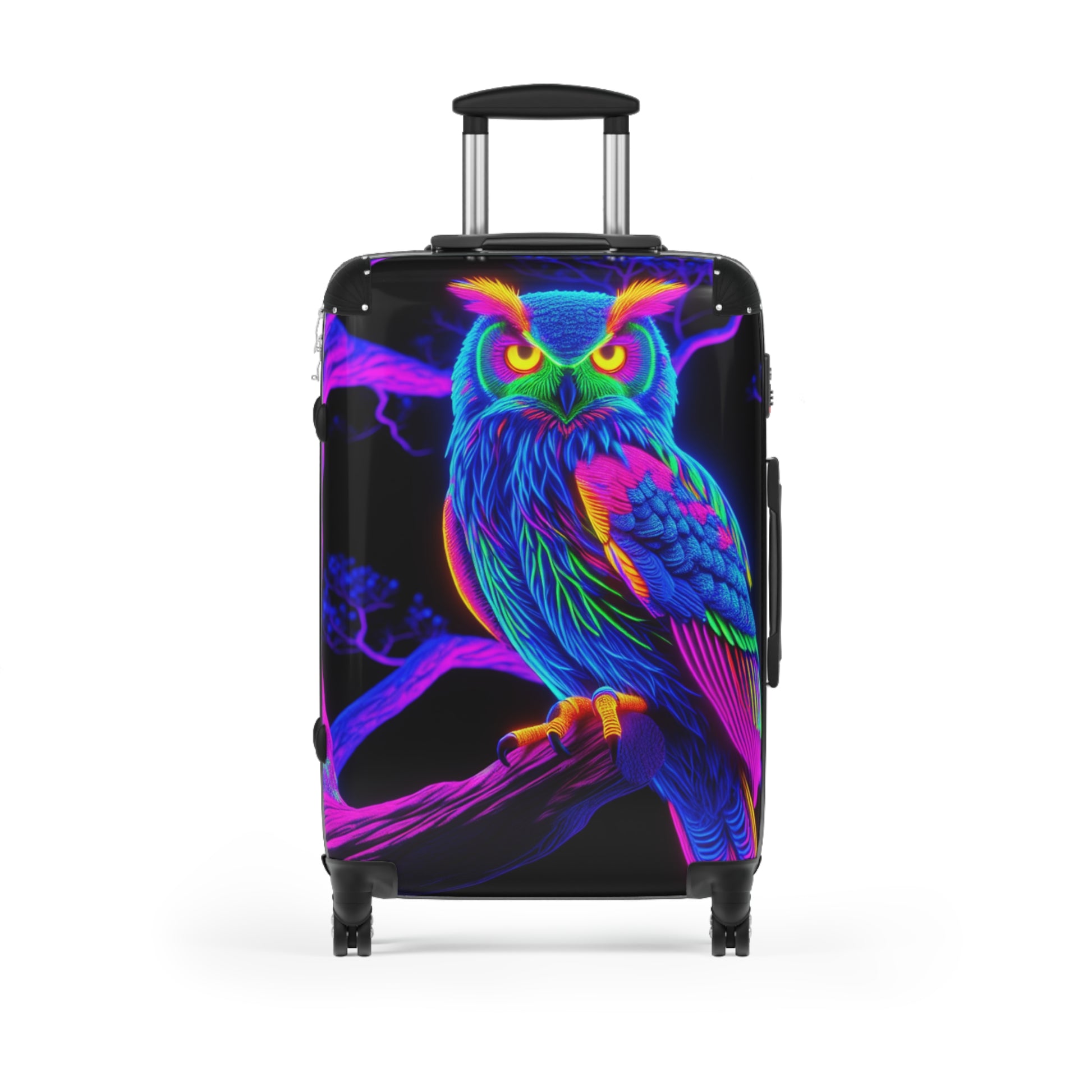 Colorful Owl Suitcase, Luggage, Travel Bag, Vacation Gear, Unique Travel Accessory, Trendy Baggage, Fun Gifts for Travelers