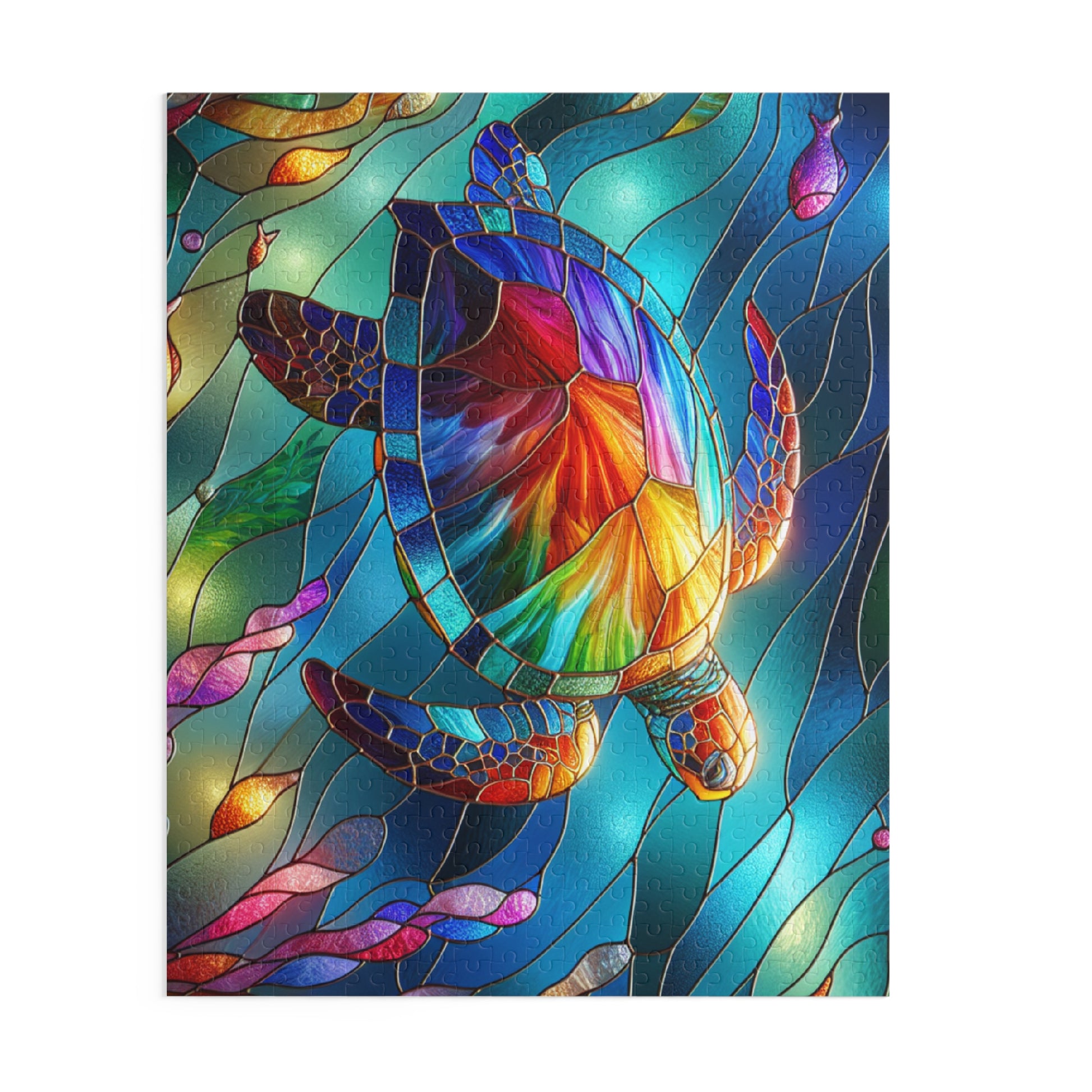 Vibrant Sea Turtle Puzzle (120, 252, 500-Piece) - Colorful Art, Ocean Decor, Family Game, Gift for Animal Lovers, Educational Fun