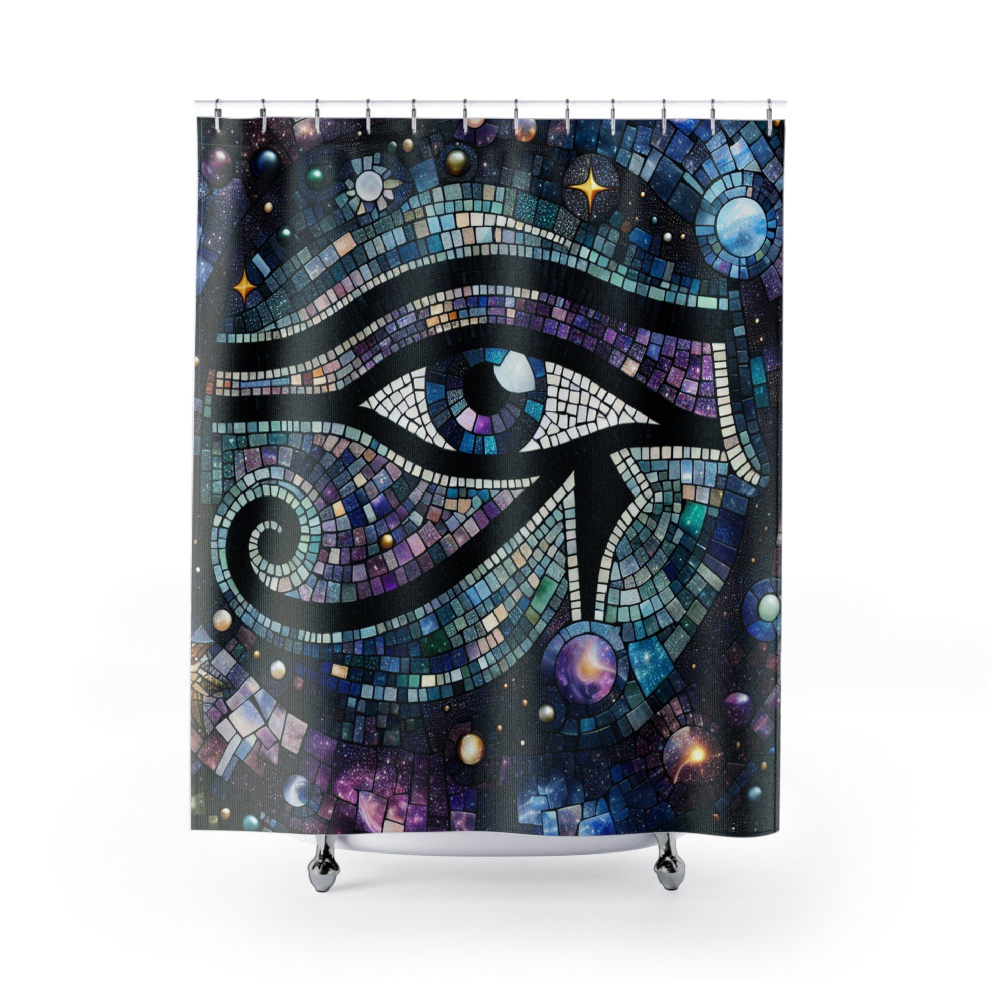 Mystical Eye Shower Curtain, Bohemian Bathroom Decor, Cosmic Design, Celestial Gifts, Unique Artistic Impressions