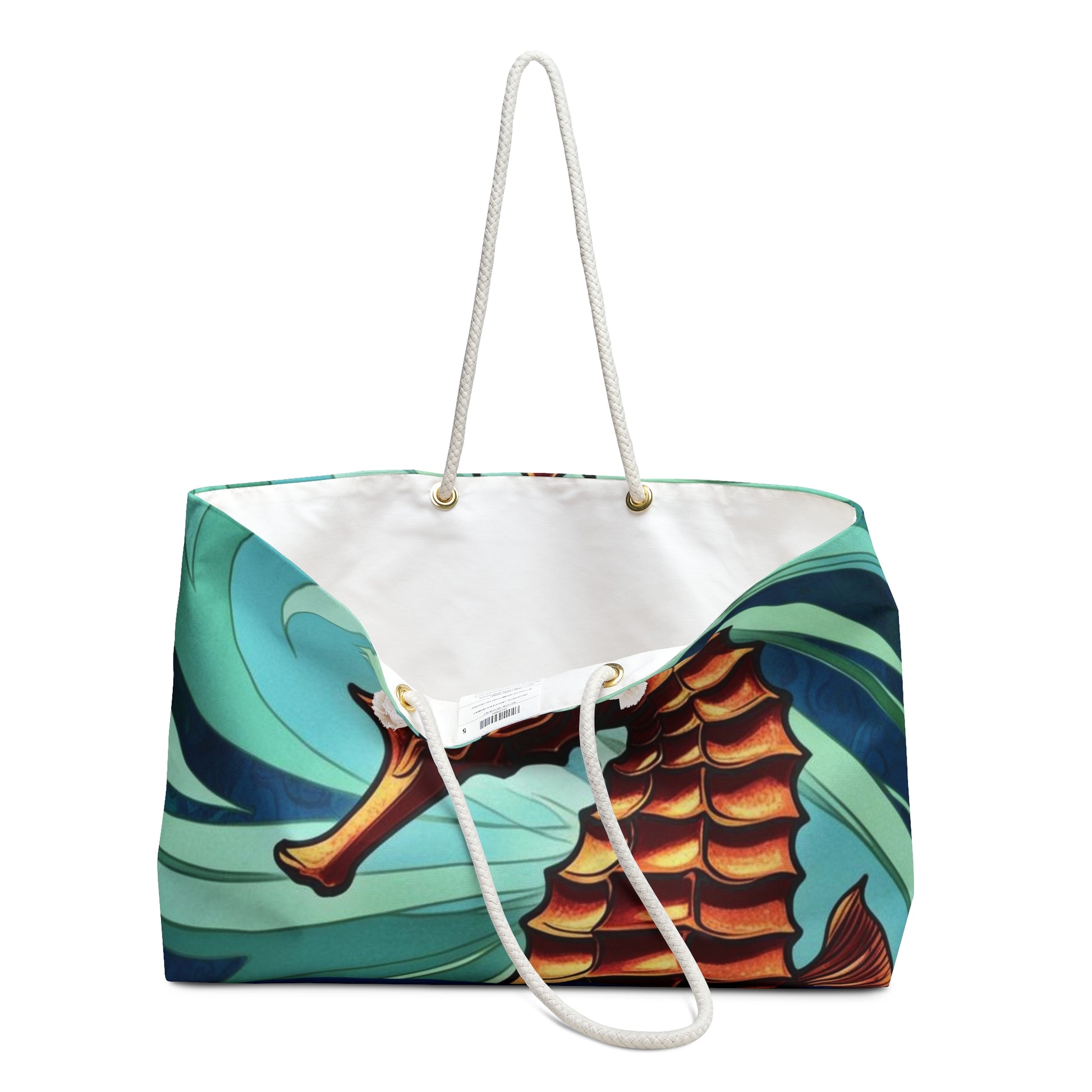 Seahorse Design Weekender Bag | Beach Travel Tote, Nautical Shopping Bag, Vacation Carryall, Gift for Ocean Lovers, Stylish Weekend Bag