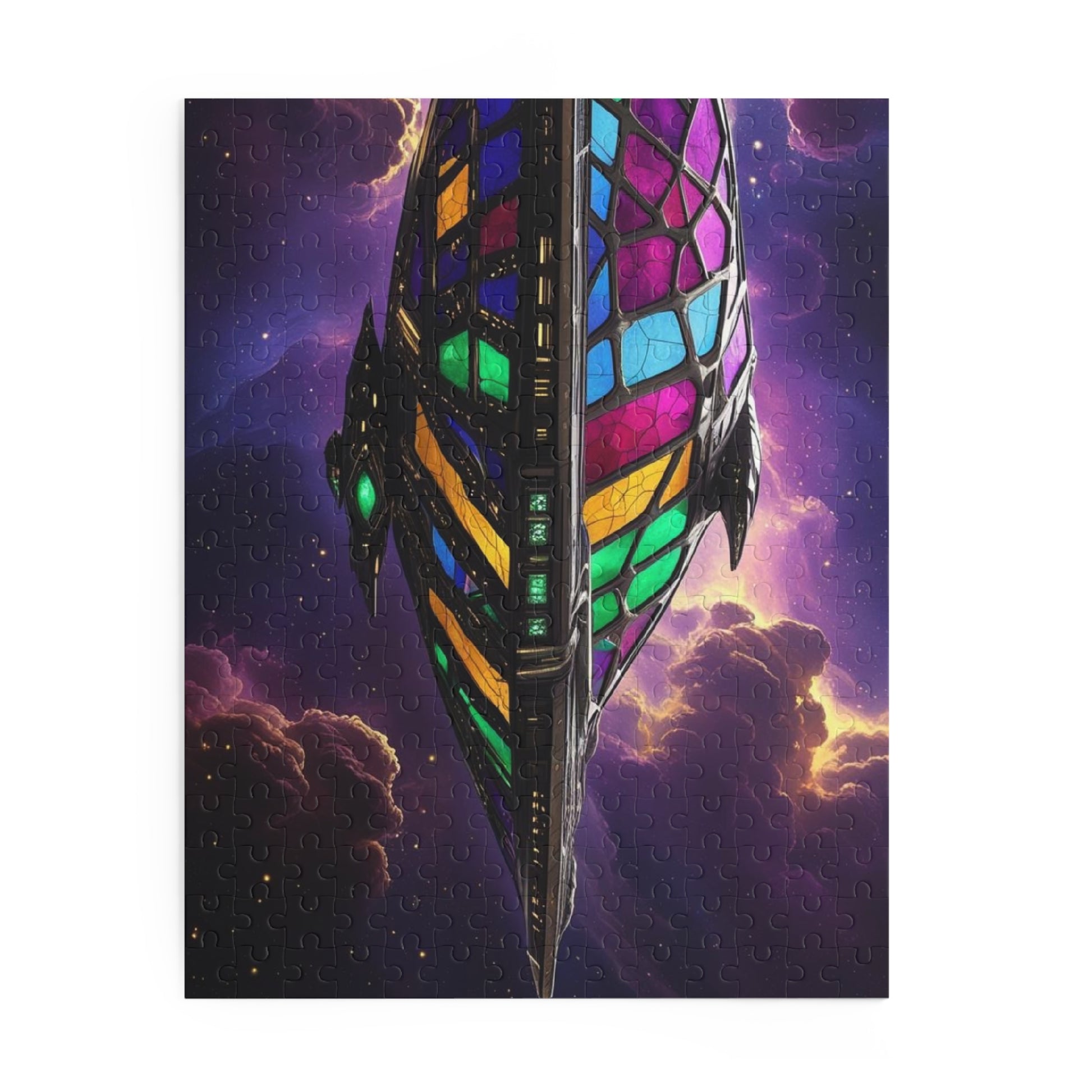 Galactic Stained Glass Puzzle, 120/252/500-Piece, Space Theme, Unique Gift for Puzzle Lovers, Home Decor, Fun Family Activity