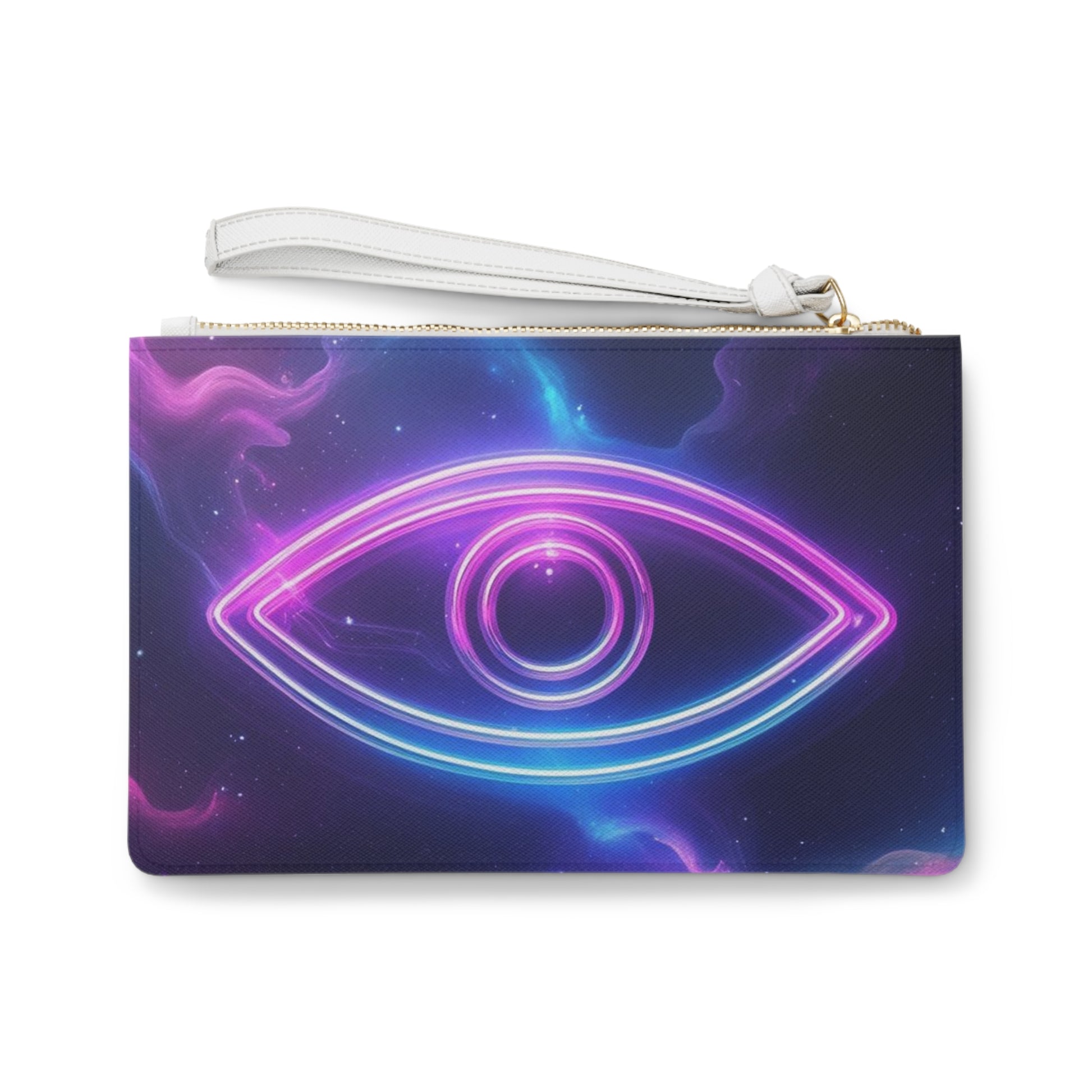 Vibrant Lotus and Eye Clutch Bag - Colorful Travel Pouch for Festivals, Gifts, Self-Care, Women, Bohemian Style