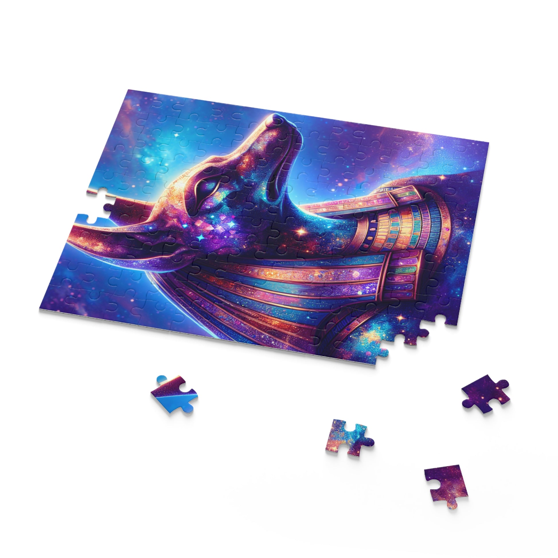 Cosmic Anubis Puzzle - 120/252/500-Piece, Celestial Dog Art, Great Gifts for Puzzle Lovers, Unique Home Decor, Perfect for Family Game Night