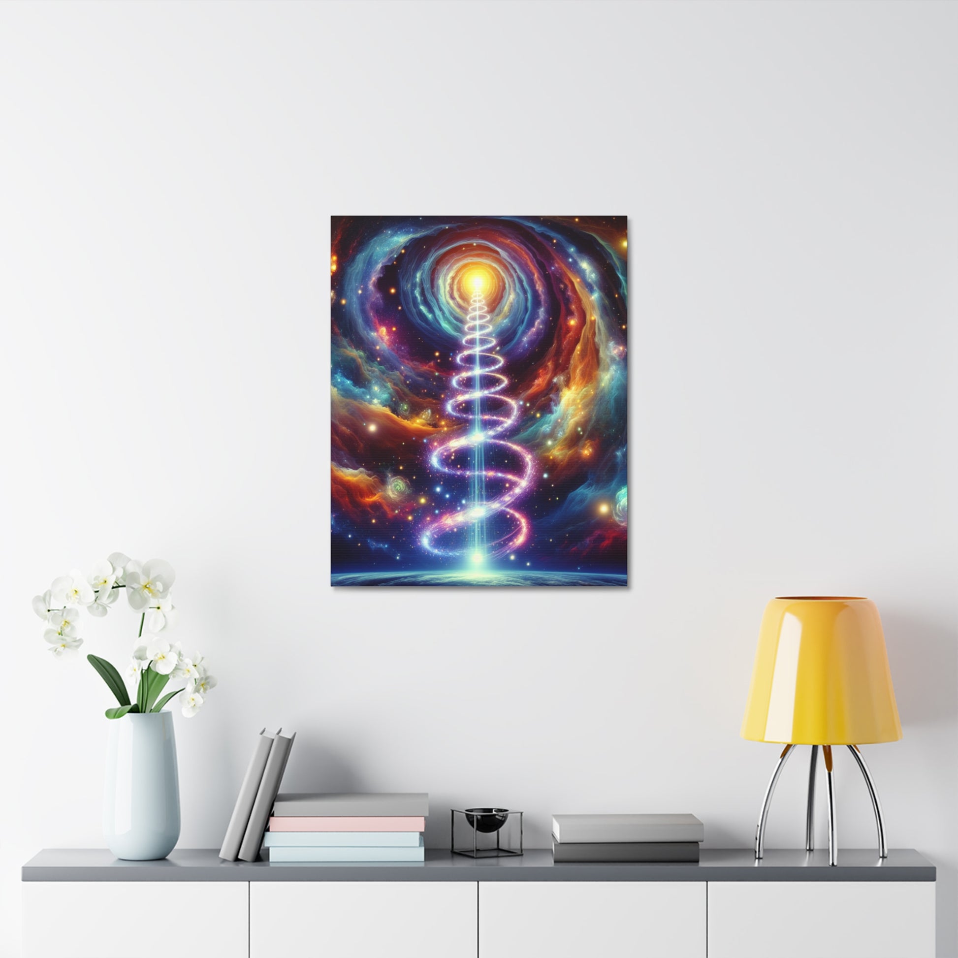 Cosmic Kundalini Vortex Canvas Art, Celestial Wall Decor, Space Artwork, Magical Home Decor, Gift for Space Lovers, Mystical Atmosphere