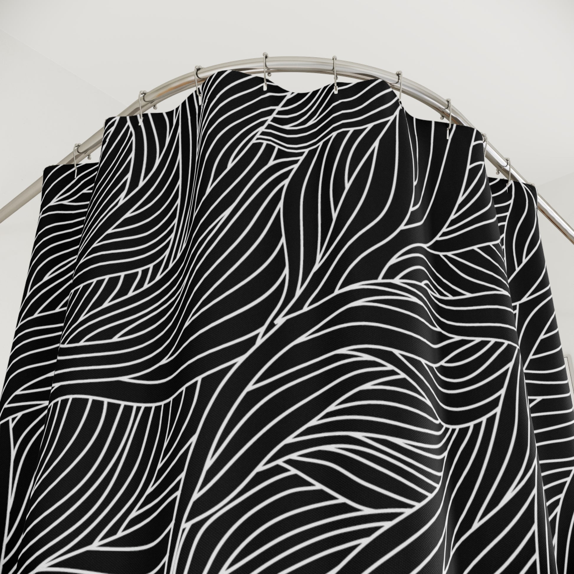 Chic Abstract Shower Curtain, Modern Home Decor, Bathroom Accessory, Gift for Her, Minimalist Style, Leaf Pattern Design