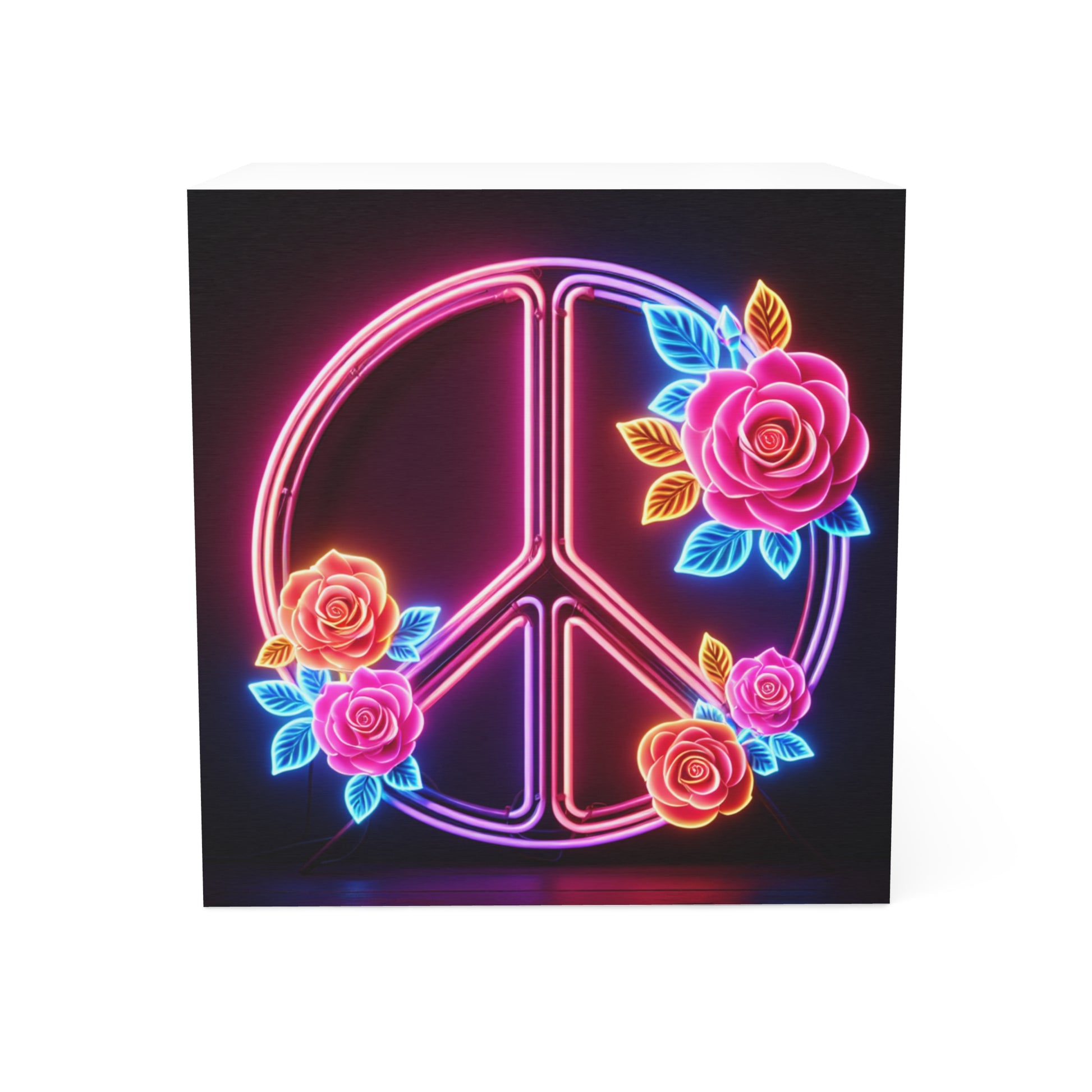 Peaceful Rose Note Cube | Floral Sticky Notes, Desk Decor, Gift for Students, Peace-Themed Office Supplies, Colorful Memo Block