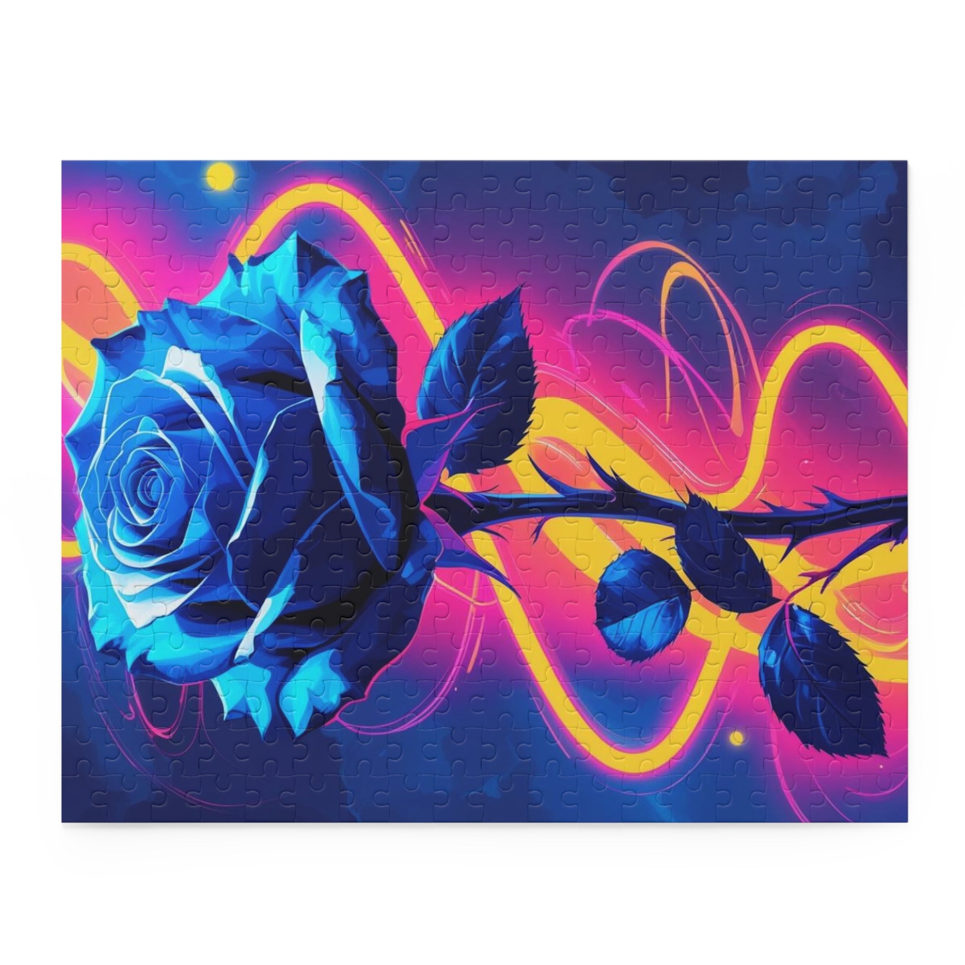 Vibrant Blue Rose Puzzle - 120, 252, 500-Piece Jigsaw, Floral Decor, Gift for Garden Lovers, Relaxing Activity, Home Decor