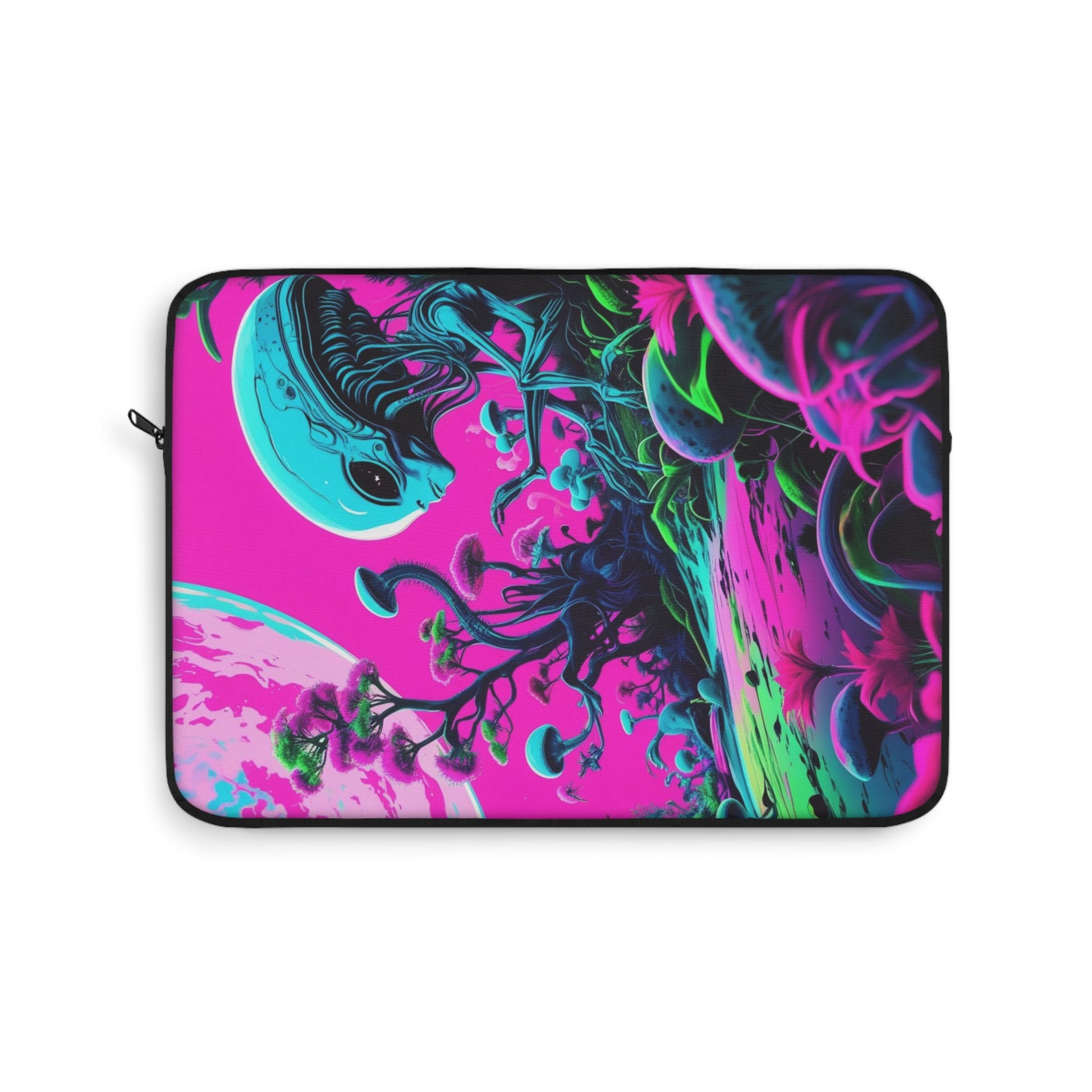 Vibrant Alien Laptop Sleeve, Trendy Tech Gift, Funky Space Design, Cool Accessories, Perfect for Sci-Fi Lovers